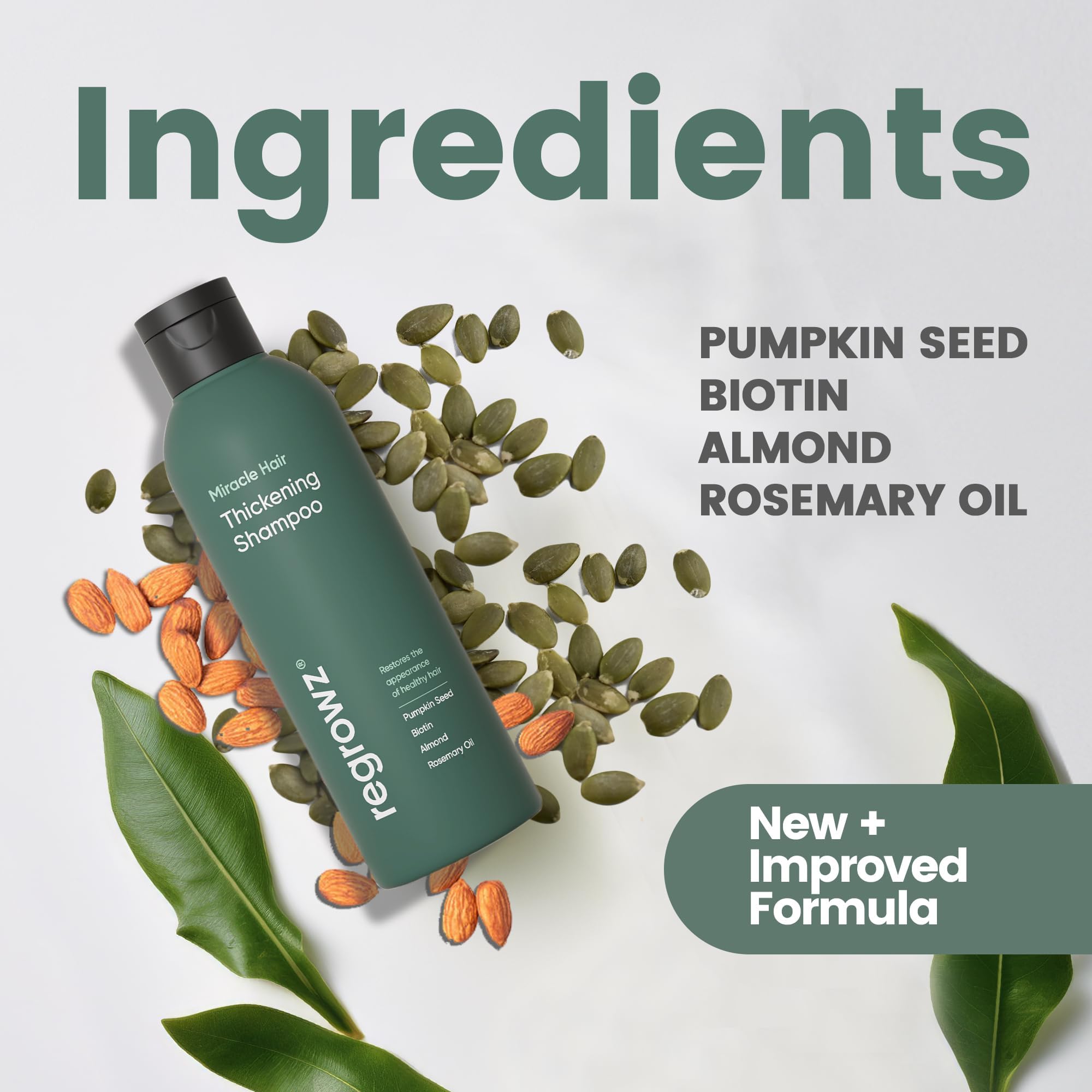 Regrowz Hair Thickening Shampoo for Natural Hair Growth - 7.6oz - Hair Growth Treatment for Men & Women for Thinning & Dry - DHT Blocker - Infused with Biotin, Saw Palmetto & Rosemary Oil