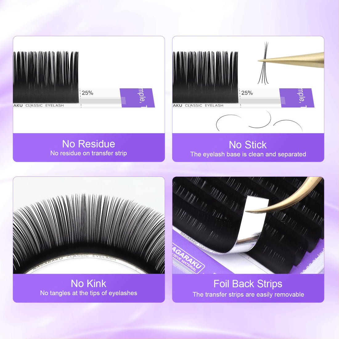 NAGARAKU 5 Trays Eyelash Extensions Individual Lashes 0.20mm D curl 11/12/13/14/15mm in 1 pack Classic Matte Black Natural Professional Faux Mink 16 rows