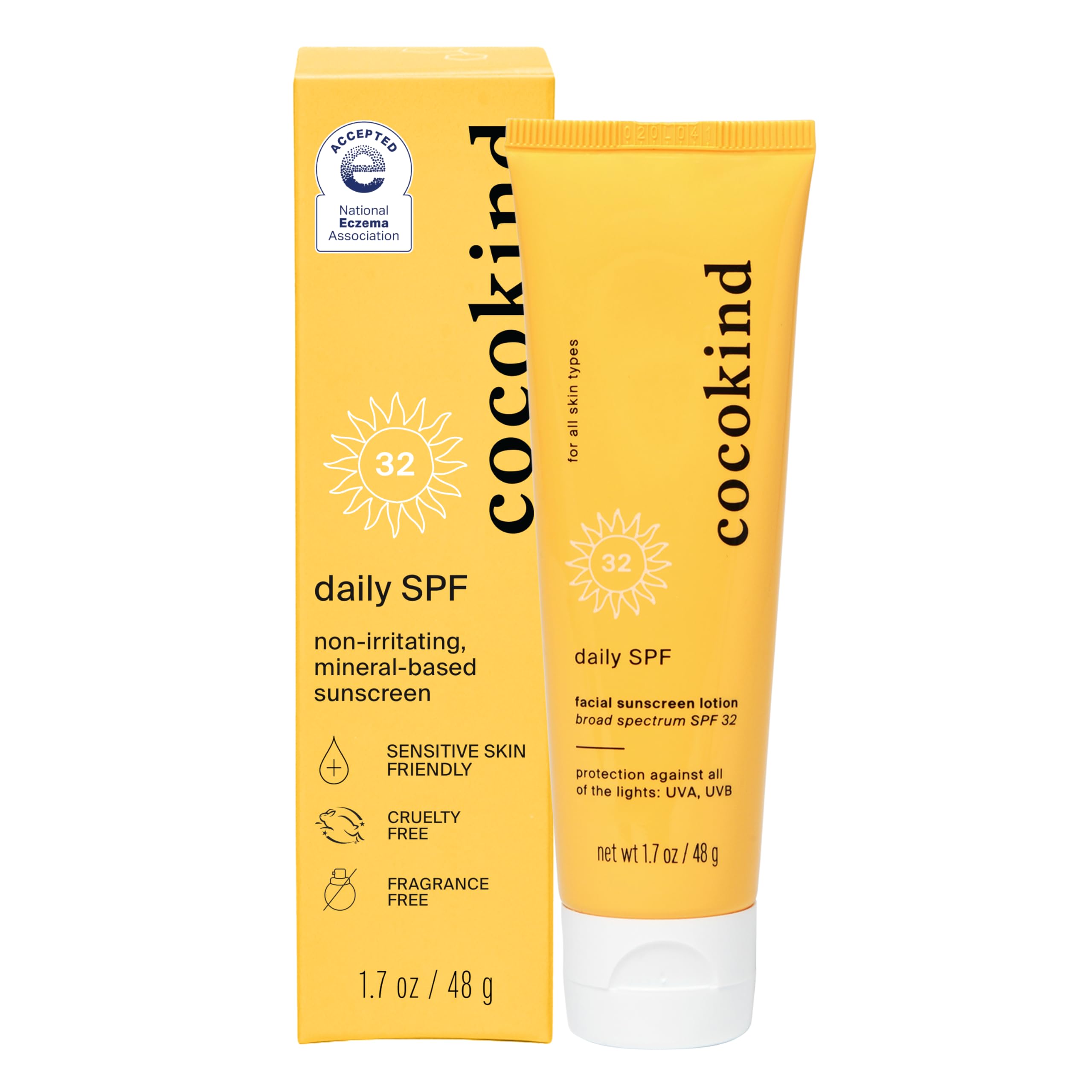 COCOKIND Daily SPF 32 Facial Sunscreen Lotion, 1.7 OZ