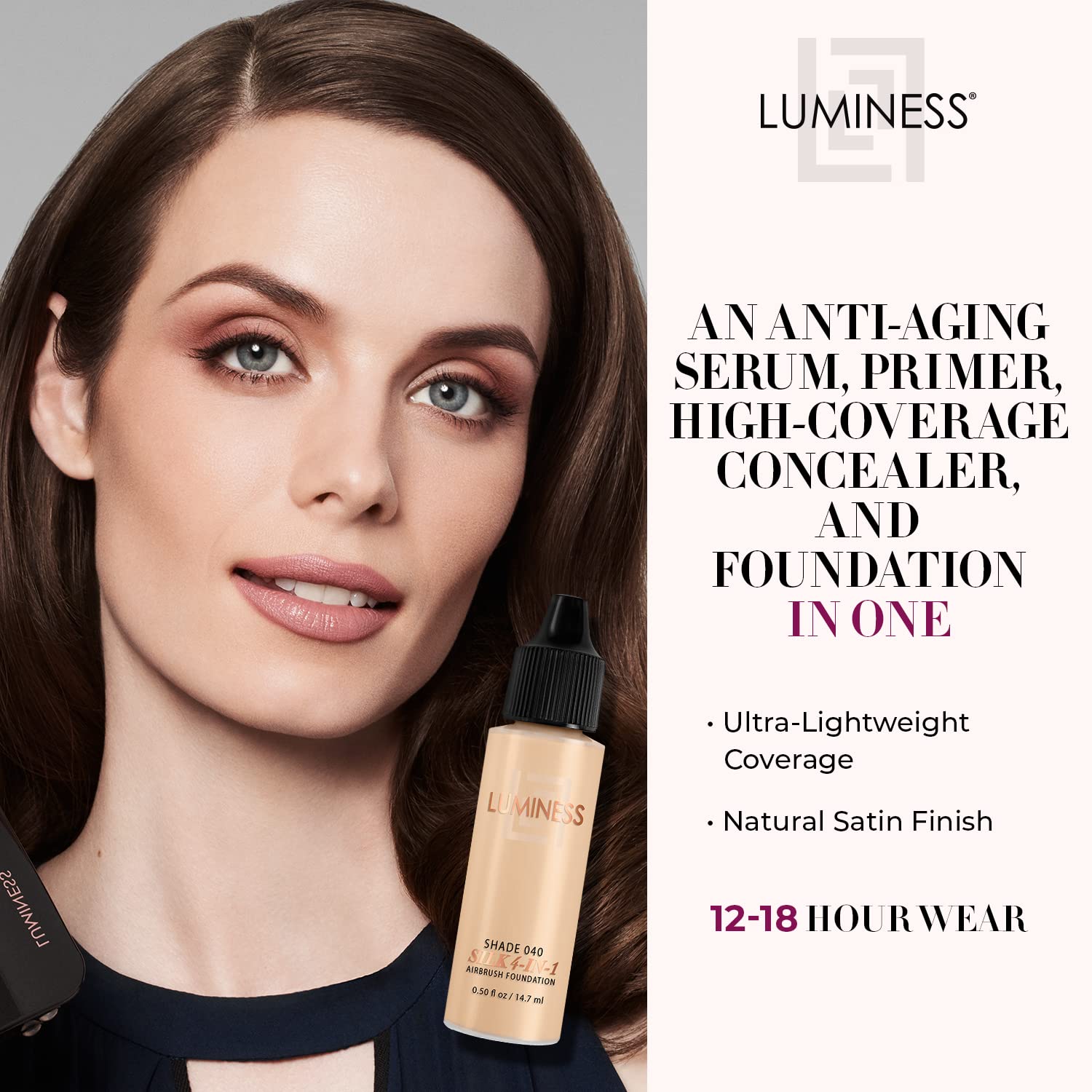 Luminess Air Silk 4-in-1 Airbrush Foundation ââ‚¬â€œ Shade 040, 0.50oz,(1 Pack), COMINE3015008