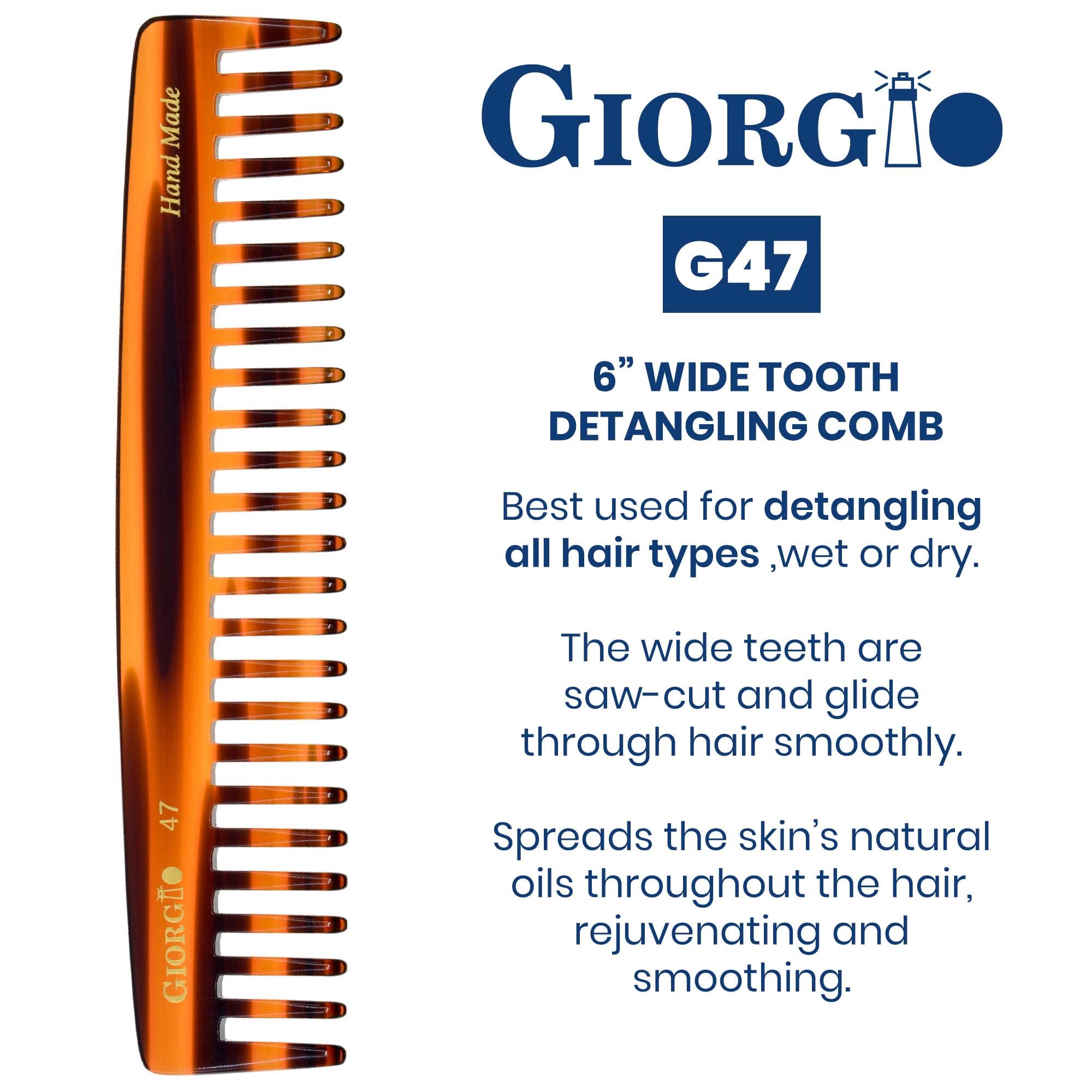 GWL Giorgio Hand Made Flexible Comb 6 Long (Tortoise G47)
