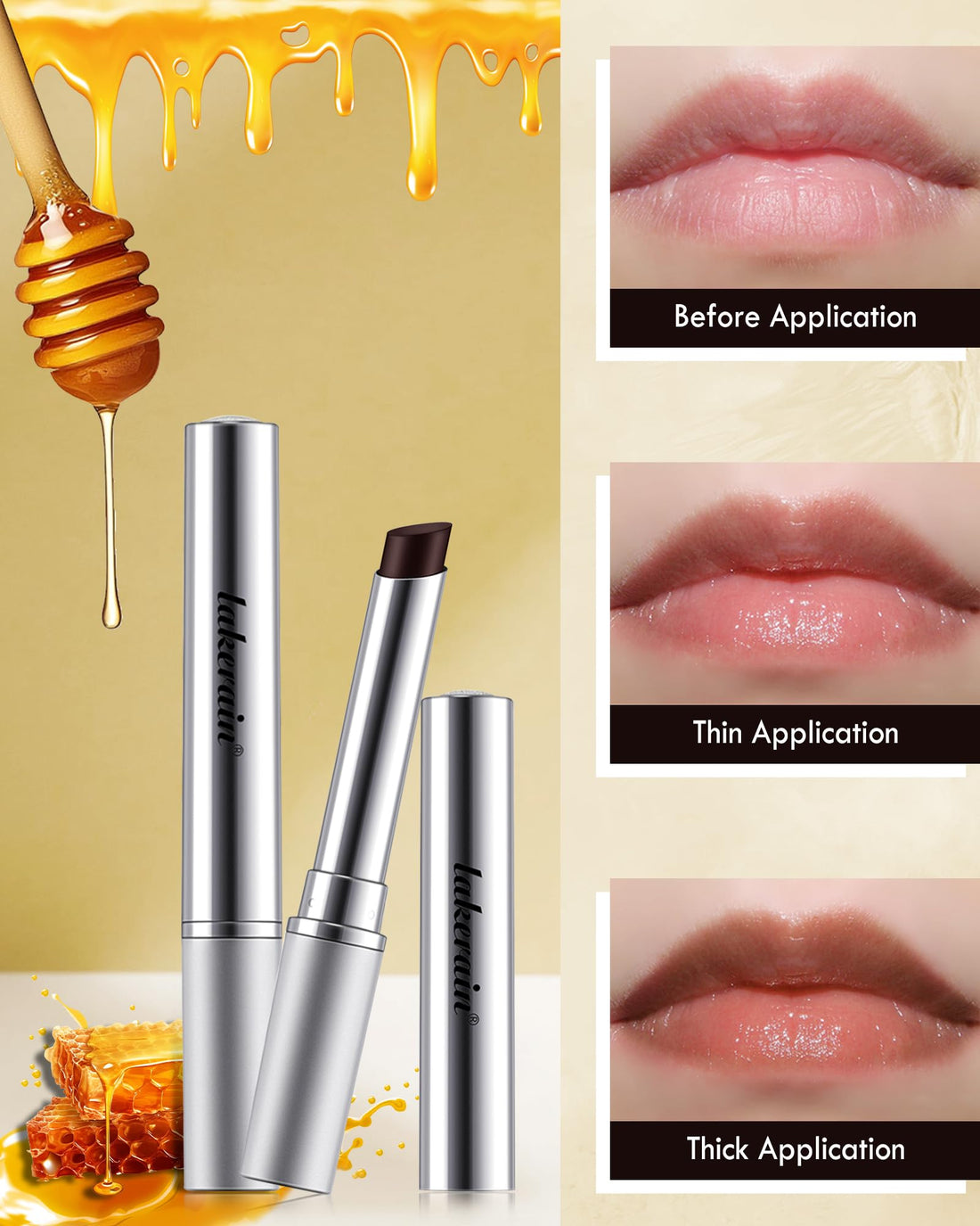Tinted Lip Balm-1Pcs Hydrating Black Brown Lip Tint Moisturizer, Honey Sugar Yummy Lip Care Balm for Dry Lip, Moisturizing Sheer Lip Gloss Lip Treatment,Mother's Day Makeup Gift for Women Girl