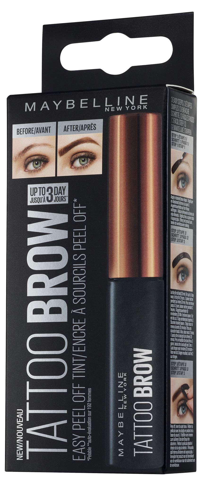 Maybelline New York Brow Tattoo Longlasting Tint, Light Brown, 4.9 ml
