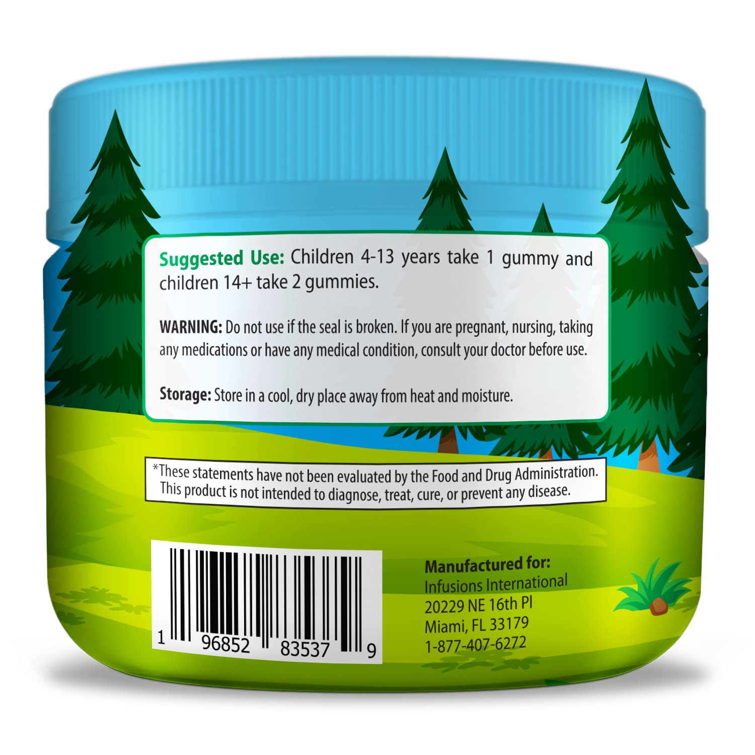 Infusions Super Green Gummies for Kids 90 Count Superfood Booster Soft and Delicious 8 Powerful Blends Vegan Friendly Gluten Free & Non-GMO