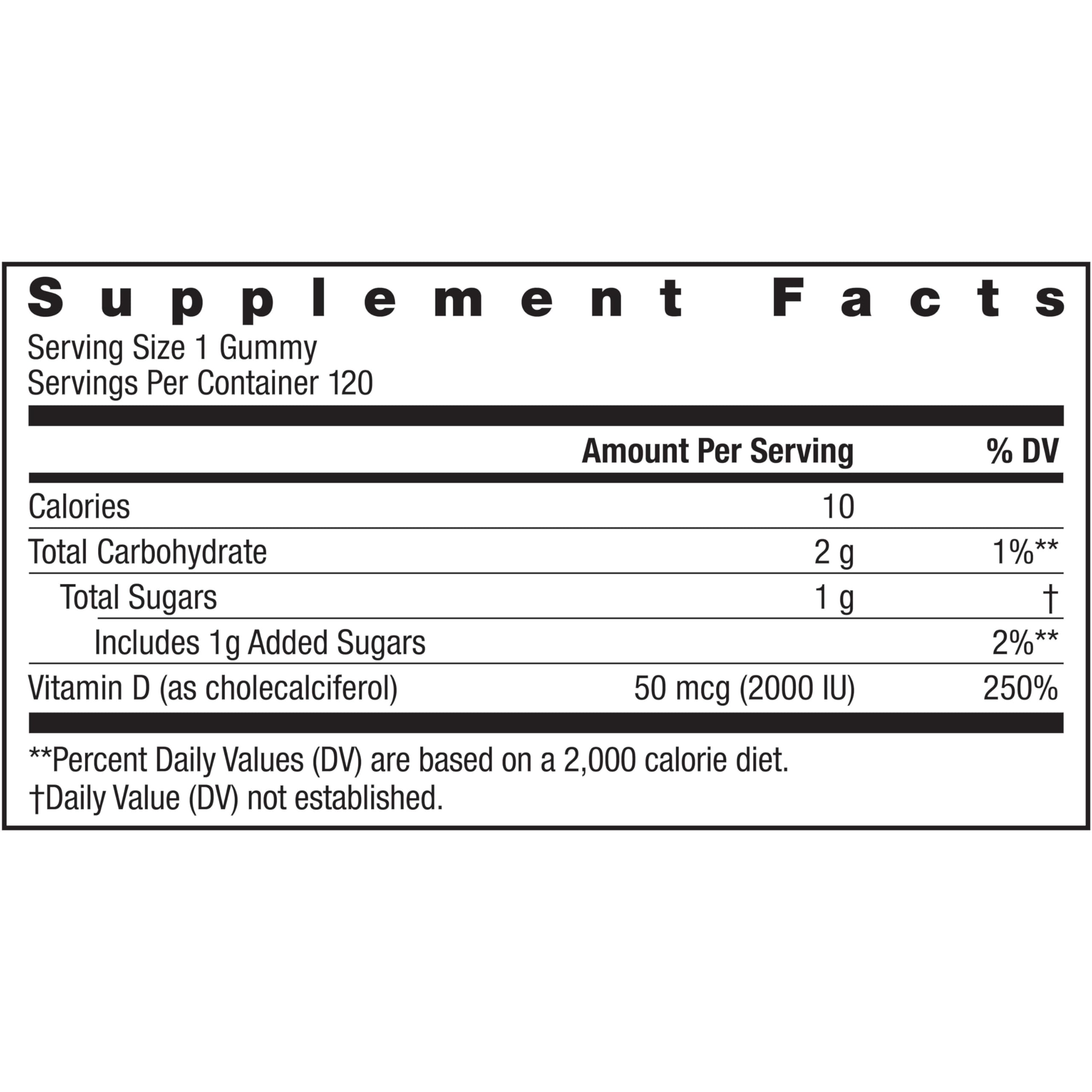 Rainbow Light Vitamin D Gummies, High Potency Vitamin D3 2,000IU Immune Health Support, Helps Support Strong Bones & Teeth, Gluten Free, Vegan, Peach, 120 Gummies