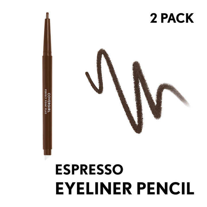 Covergirl Perfect Point Plus Eyeliner Pencil Espresso, 2 Count