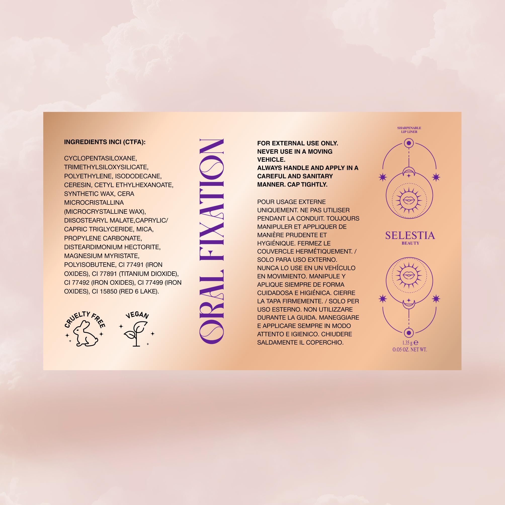 SELESTIA BEAUTY Long-Lasting & Waterproof Lip Liner Pencil – Oral Fixation – Precision Application with Sharpenable Tip (KINKY)