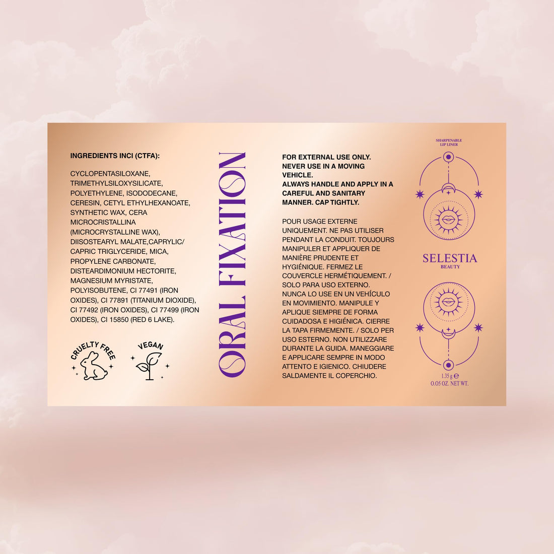 SELESTIA BEAUTY Long-Lasting & Waterproof Lip Liner Pencil – Oral Fixation – Precision Application with Sharpenable Tip (KINKY)