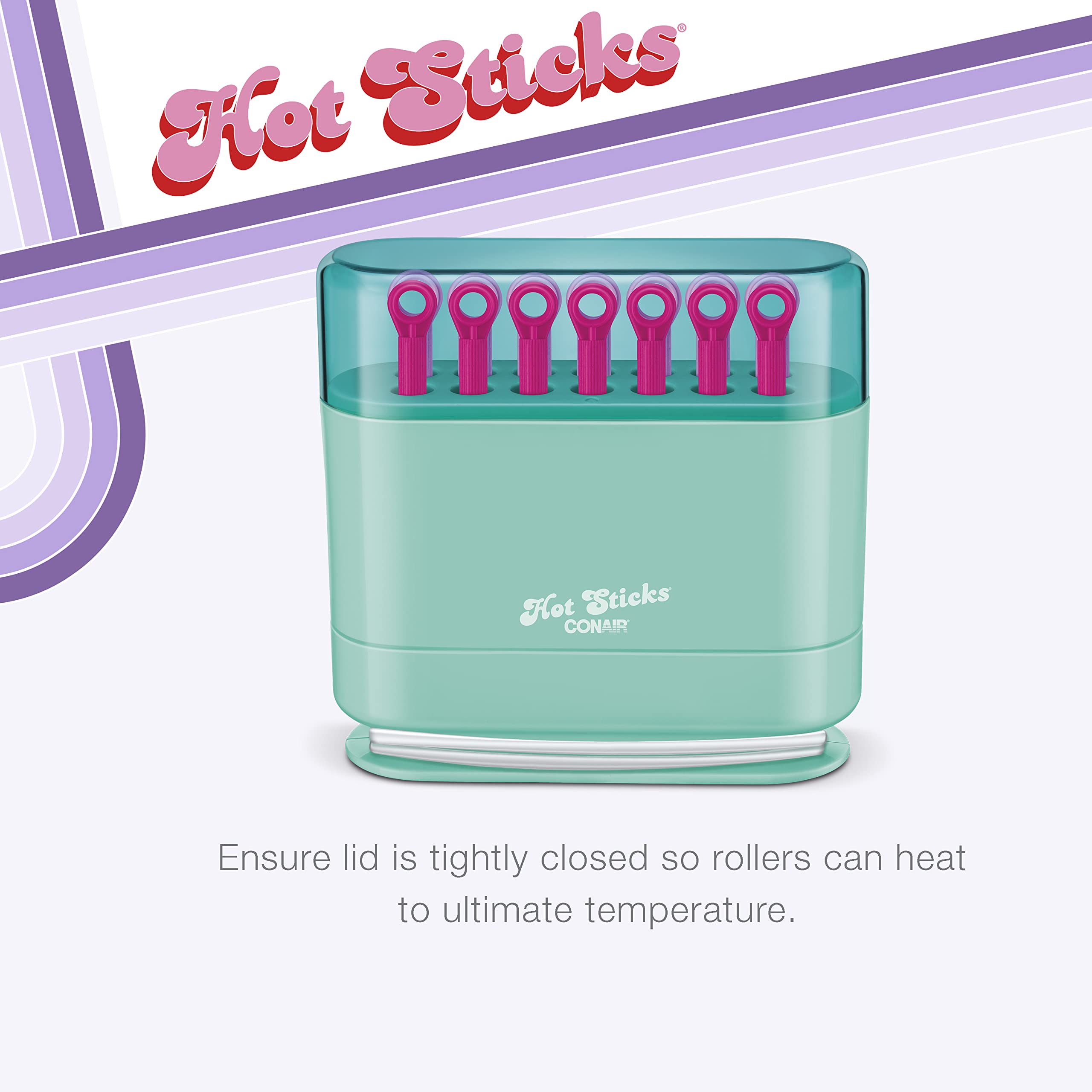 Conair HOT STICKS, Silicone Hot Roller Set with 7 Small and 7 Medium Rollers, No Clips Needed