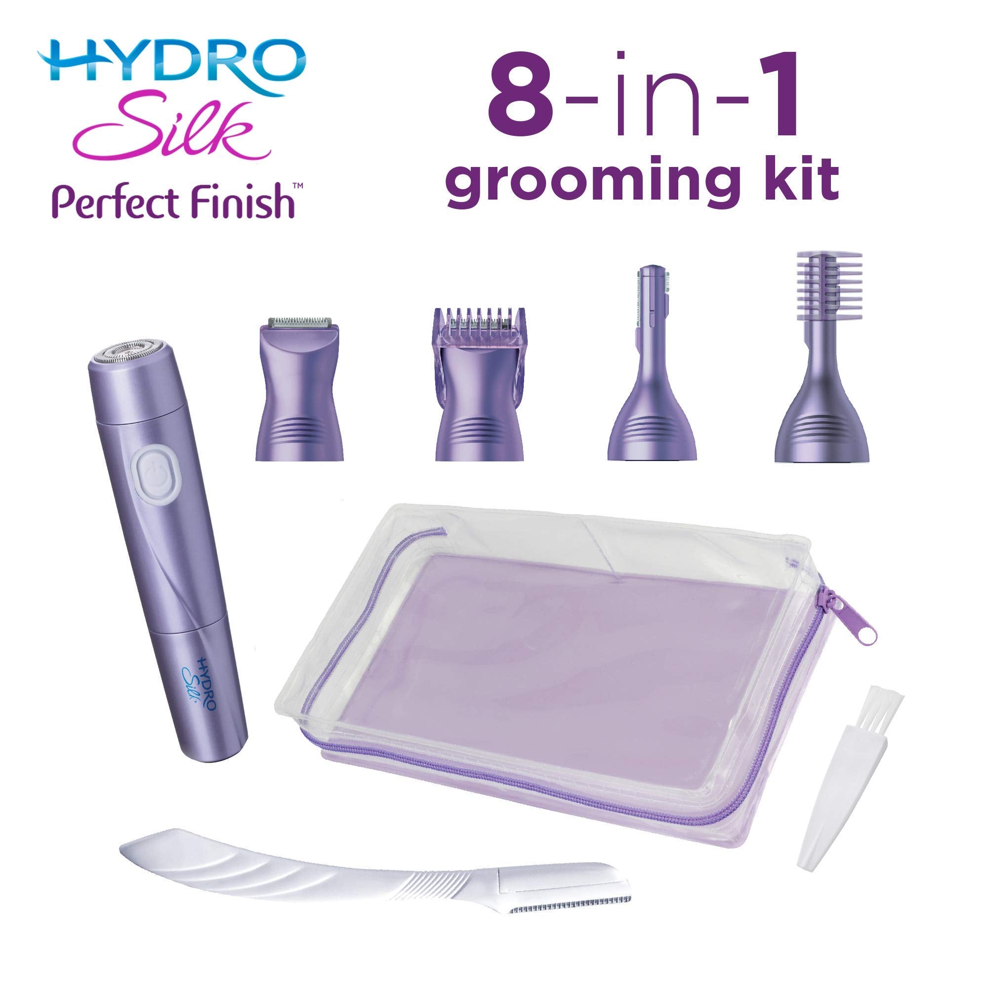 Schick Hydro Silk Perfect Finish Trimmer, 8-in-1 Grooming Kit for Women