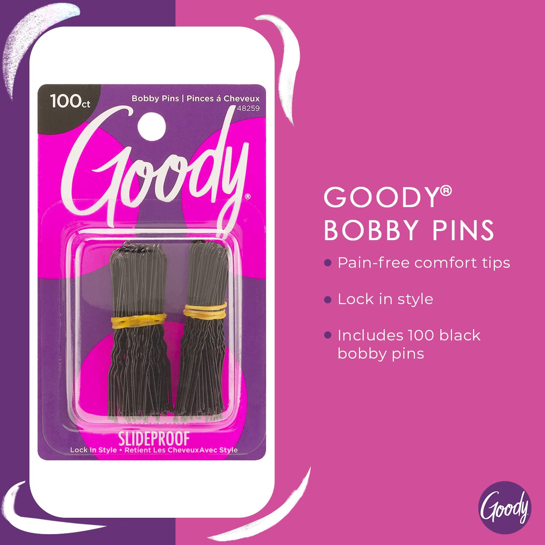 Goody Styling Essentials Styling Black Hair Pins, 100 Count by Goody