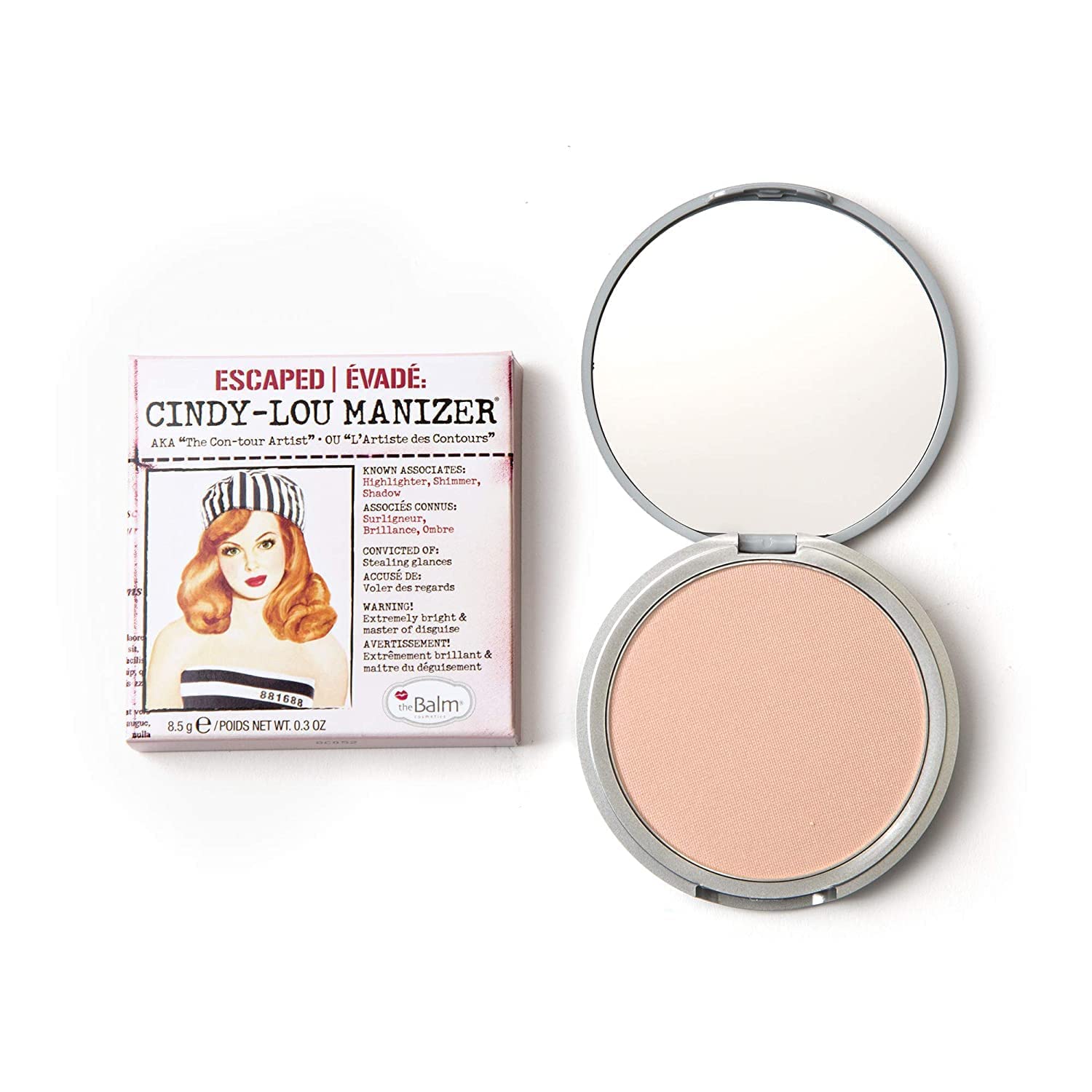 theBalm Cindy-Lou Manizer Highlighter, Shadow and Shimmer, Pink, 8.5g
