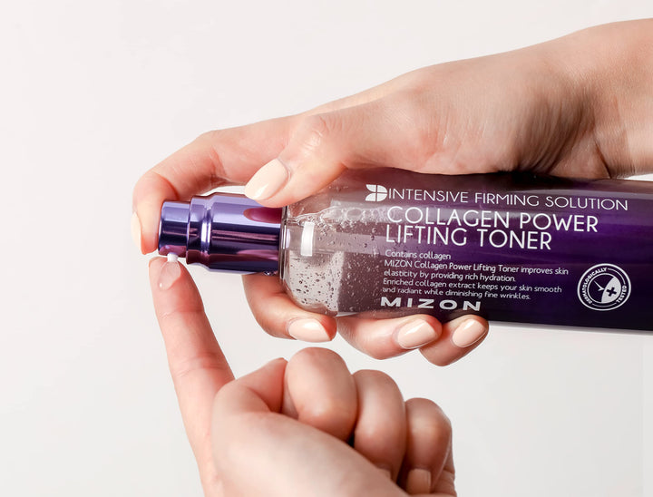MIZON Collagen Power Lifting Toner, Facial Toner, Lifting Synergy, Moisturizing, Jelly-like Skin Booster for Dry, Aging Skin (120ml, 4.06 fl oz)
