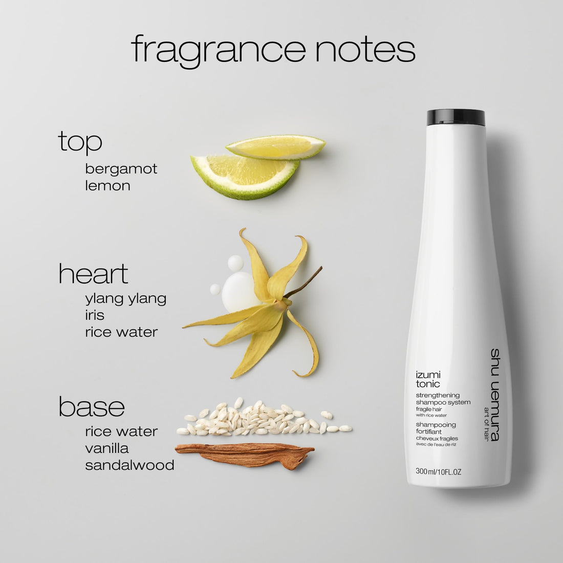 Shu Uemura Izumi Tonic Strengthening & Thickening Rice Water Shampoo | Hydrates and Repairs Damaged Hair | Smooths and Adds Shine | With Japanese Rice Water | For All Types of Fragile Hair