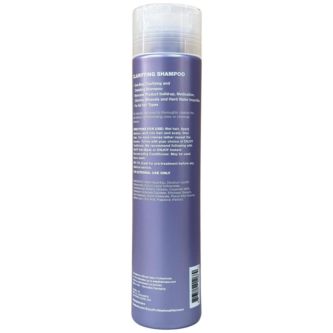Enjoy Clarifying Shampoo, Sulfate Free, Safe For All Hair Types, pH4.5-5.5 - 33.8 Fl. Oz. (10 Fl Oz)