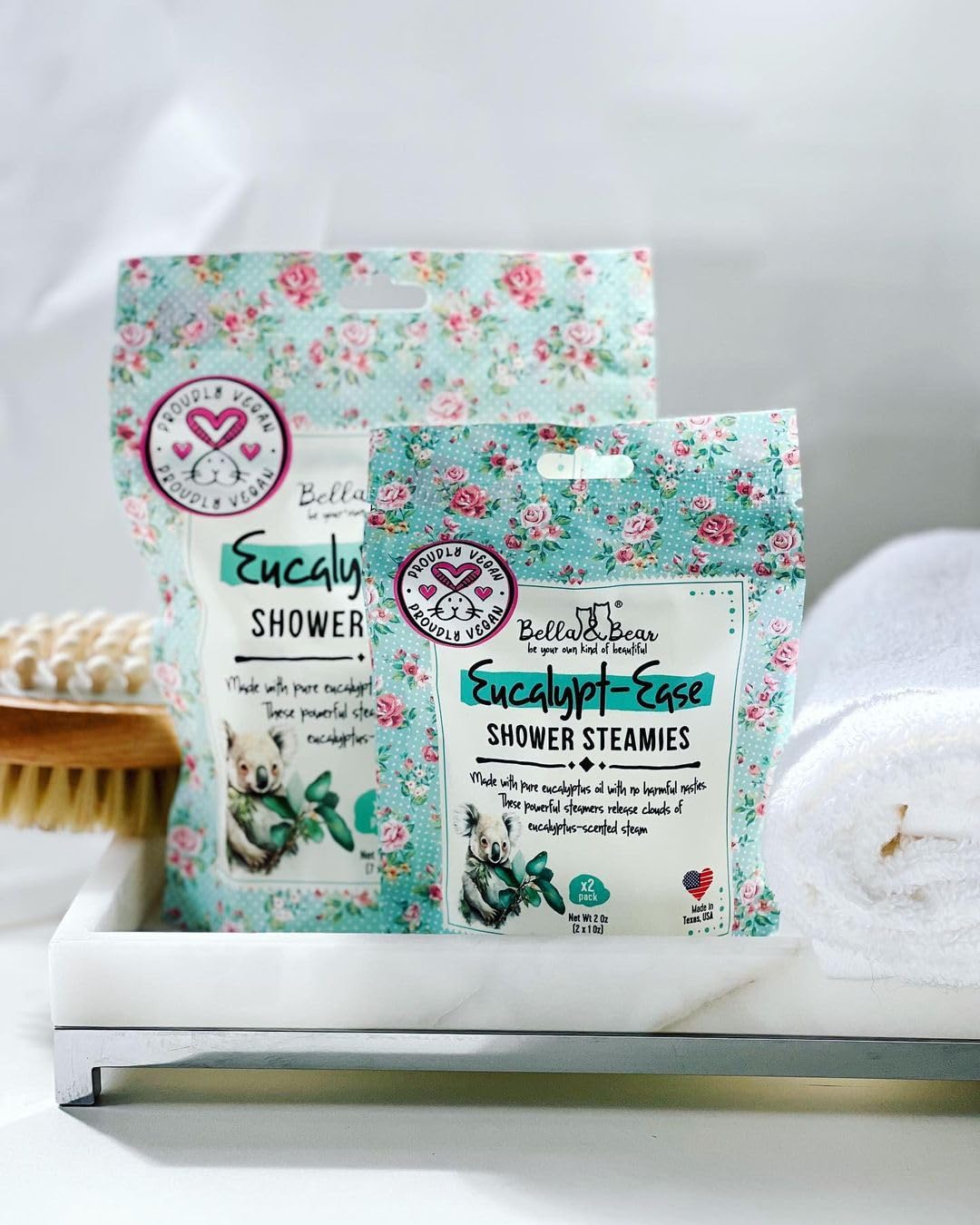 Bella & Bear Shower Steamers Eucalyptus Shower Bombs Aromatherapy, Shower Tablets - Eucalypt-Ease Shower Steamers with Essential Oils - Home Essentials Bath Bombs Tablets (7)