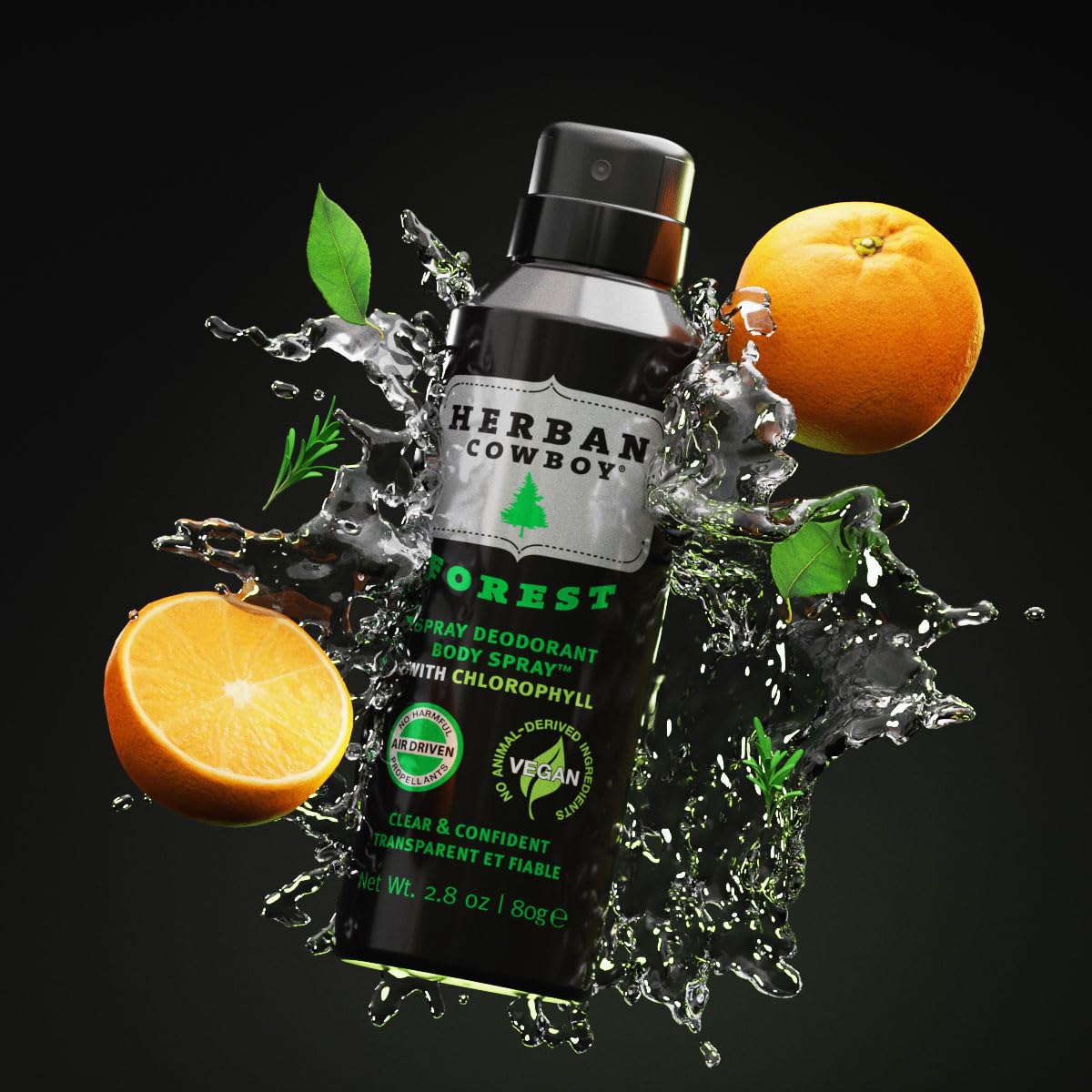 HERBAN COWBOY Dry Spray Deodorant Forest ââ‚¬â€œ 2.8 oz | Menââ‚¬â„¢s Dry Spray Deodorant | Enhanced with Parsley, Rosemary & Sage | No Parabens, No Phthalates & Certified Vegan