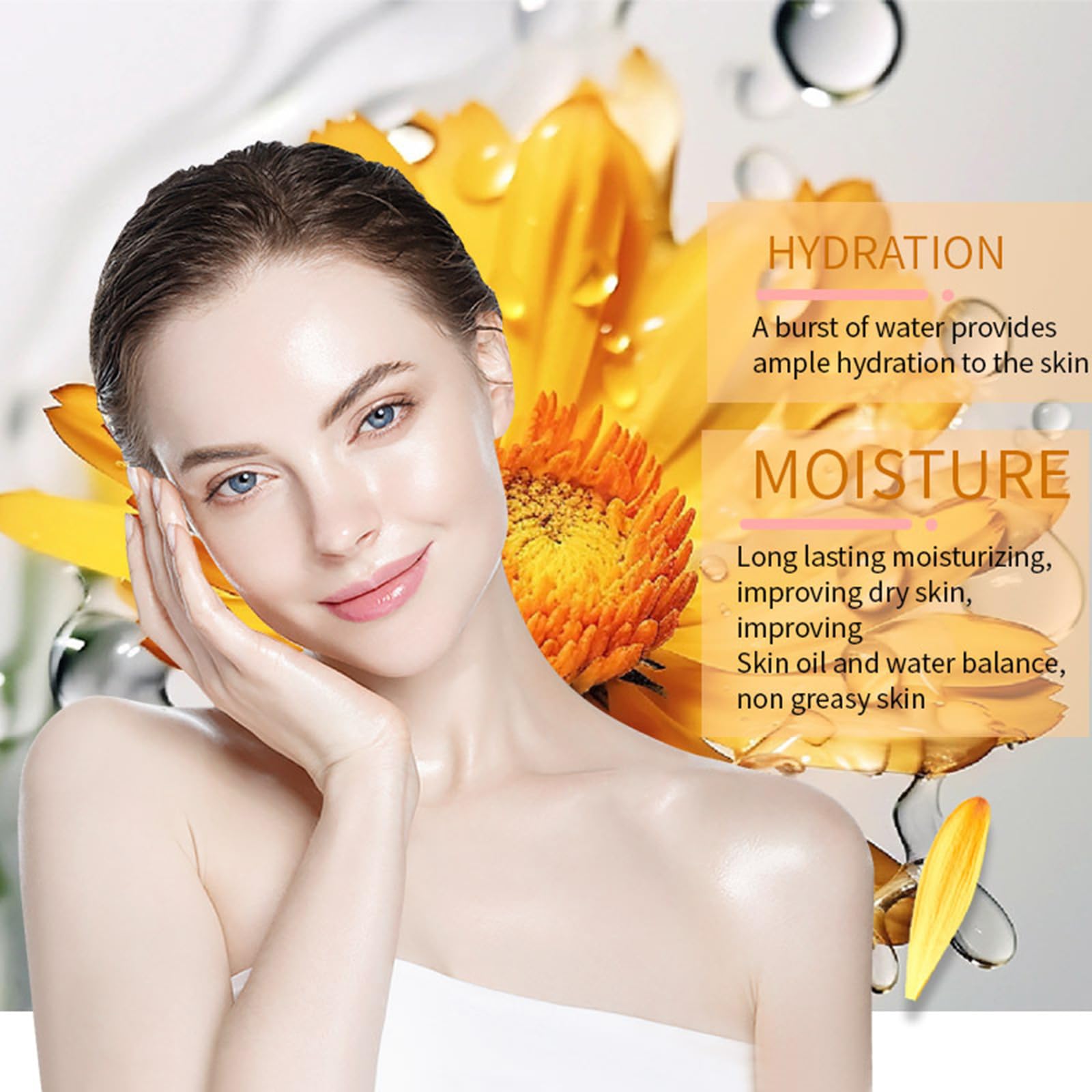 Grospe Calendula Face Cream Facial Moisturizer for Dry Skin Refreshing Water Cream Long-Lasting Hydration Oil Control Cream Nourishing Face Moisturizer for Women,1.76 Oz