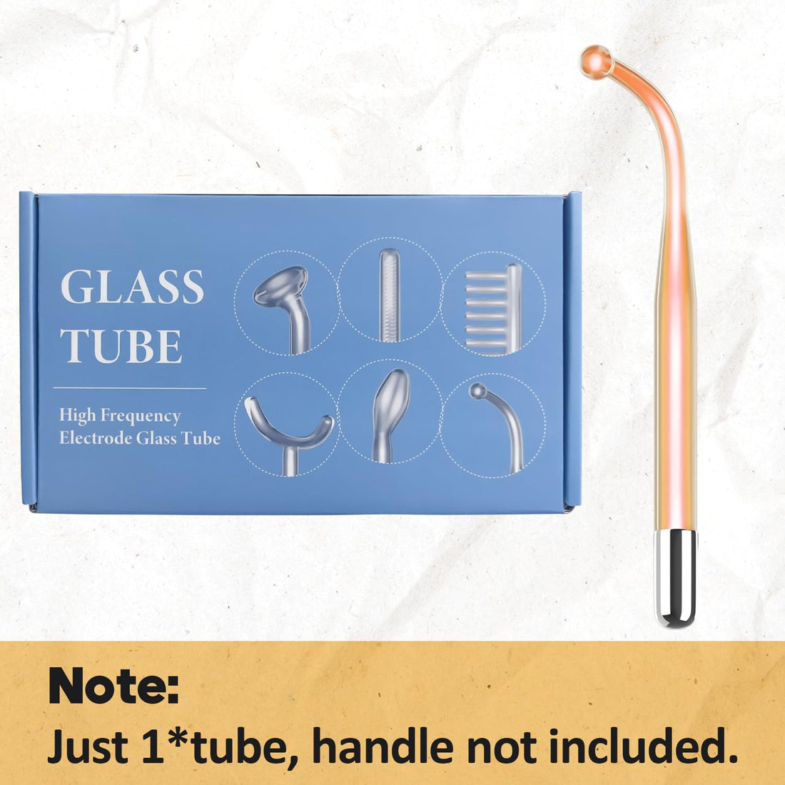High Frequency Bend Glass Tube Replacement for TUMAKOU High Frequency Facial Wand - Orange Accessory (Bend Tube)