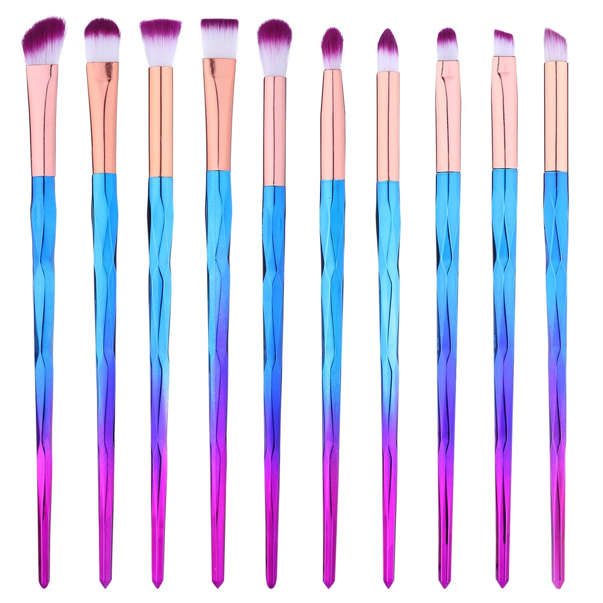 Eye Brush Set Professional 10 Pieces Eye Makeup Brushes for Shading or Blending of Eyeshadow Cream Powder Eyebrow Highlighter Concealer Cosmetics Brush Tool