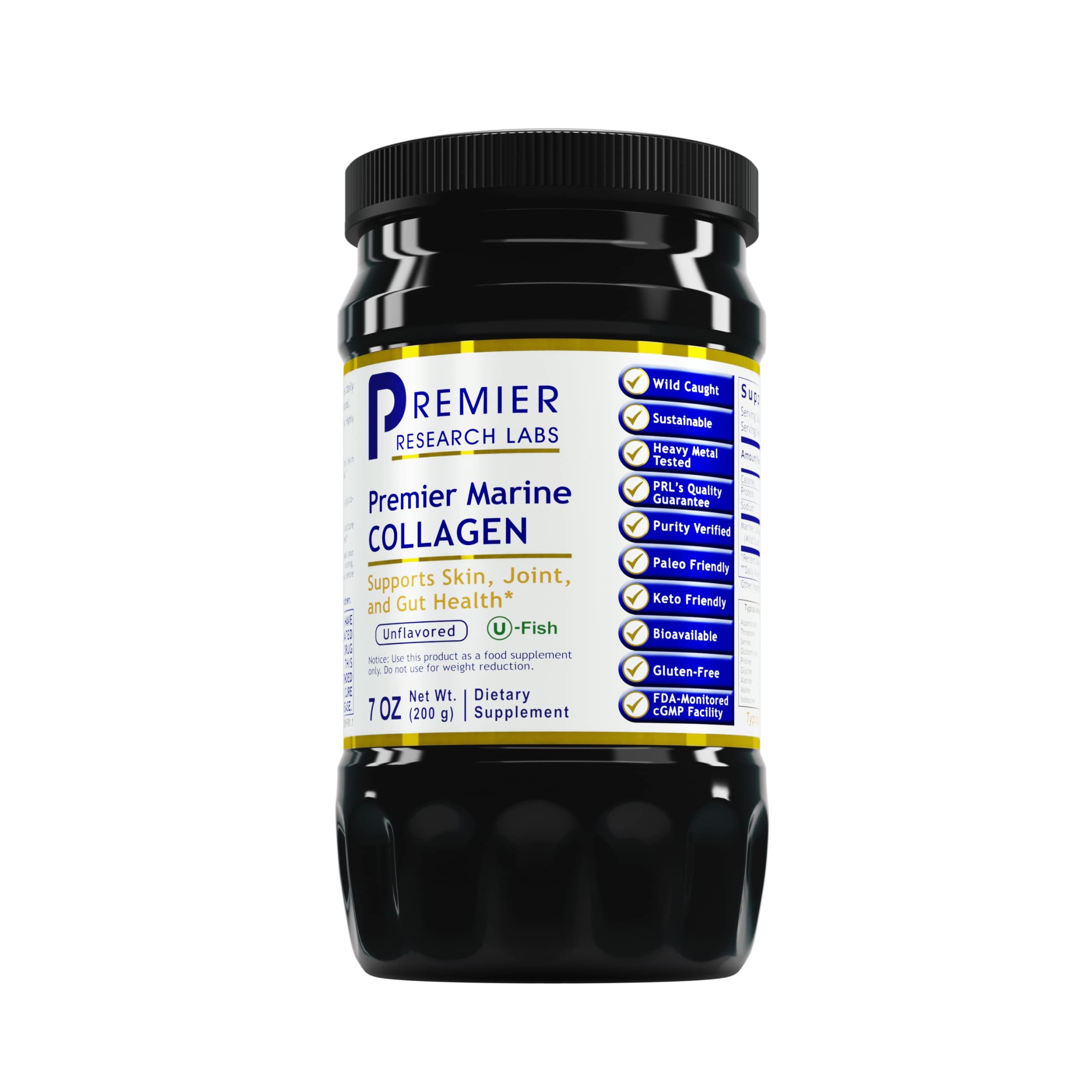 Premier Research Labs Marine Collagen - Marine Collagen Peptides, Hydrolyzed Marine Collagen Powder, Fish Collagen for Women and Men, 5g Collagen Per Serving for Skin, Joint, and Gut Health - 7 Oz