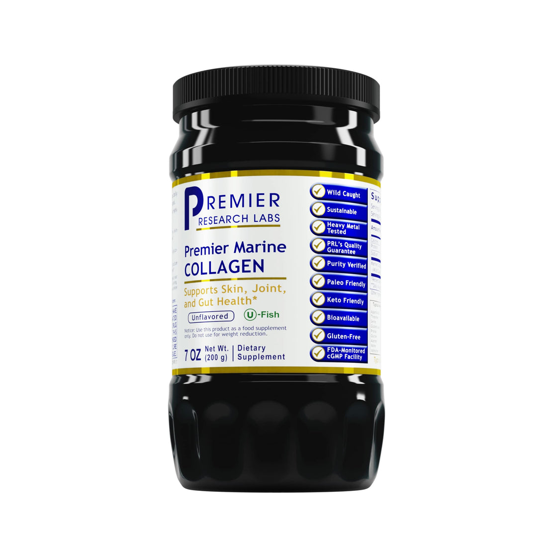 Premier Research Labs Marine Collagen - Marine Collagen Peptides, Hydrolyzed Marine Collagen Powder, Fish Collagen for Women and Men, 5g Collagen Per Serving for Skin, Joint, and Gut Health - 7 Oz
