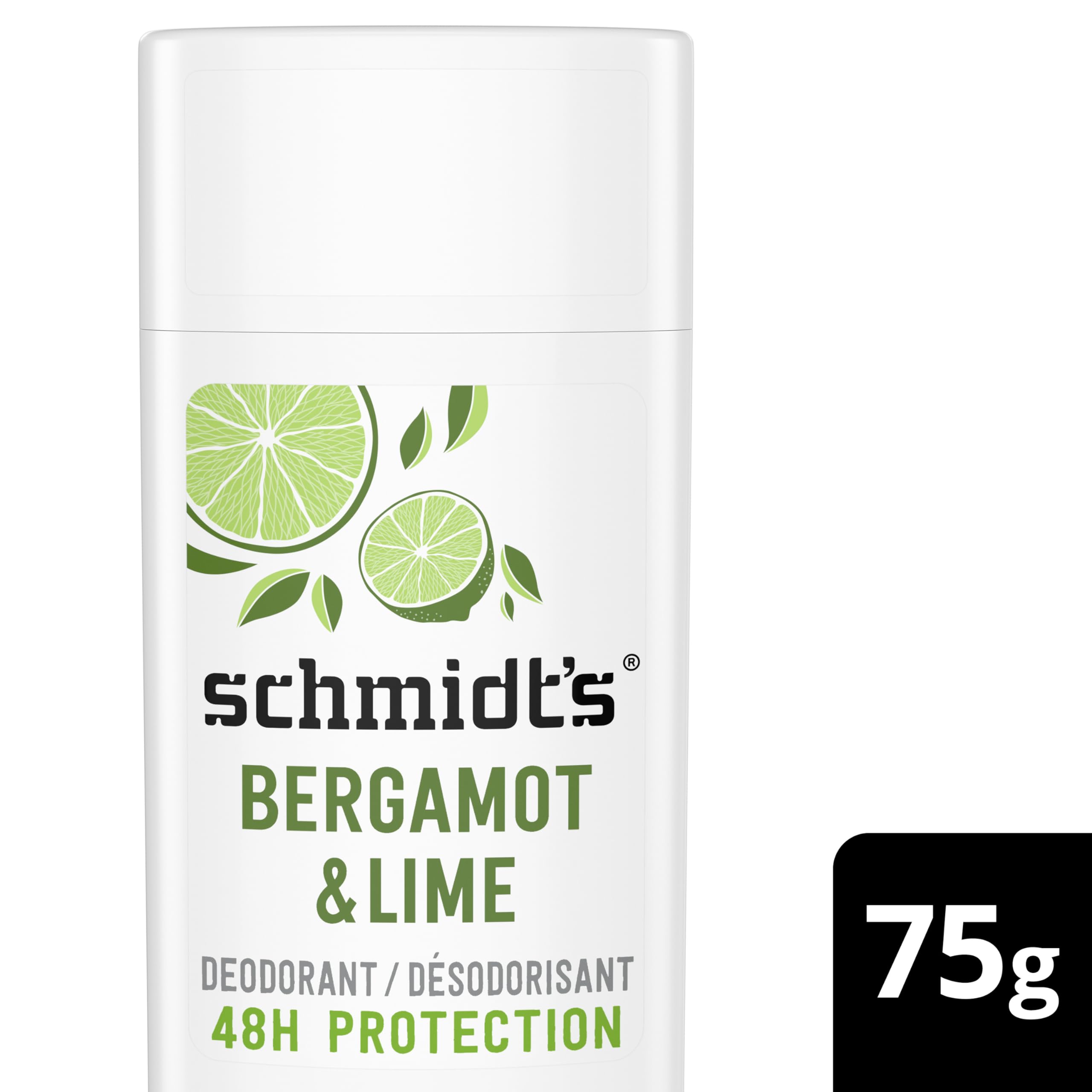 SCHMIDTS DEODORANT Bergomot Lime Deodorant Stick, 2.65 OZ