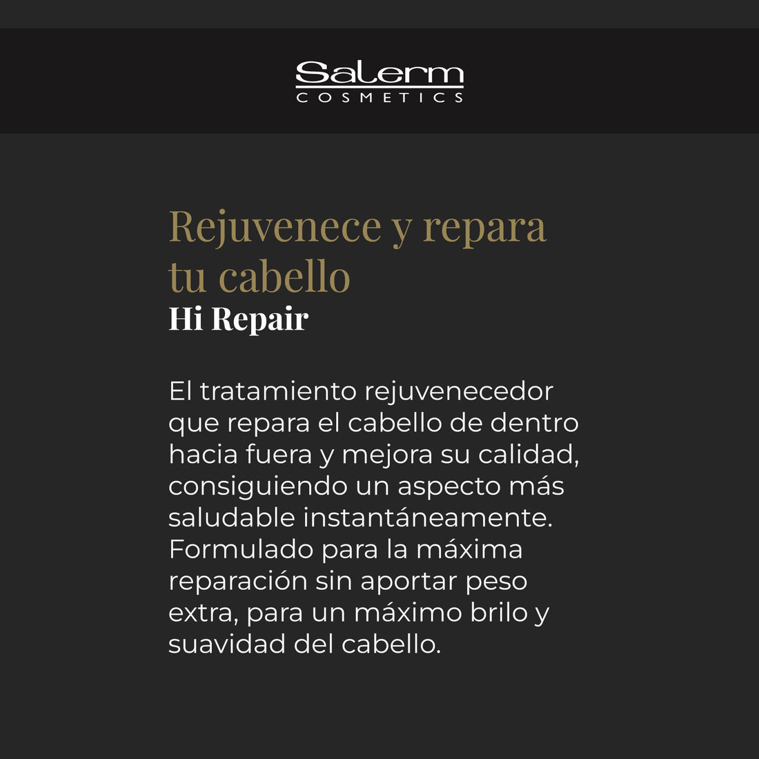 SALERM - Repair Shampoo - Hi Repair Shampoo - 250 ml - Deep Hydration for Damaged Hair - Repairs and Rejuvenates - Shinier and Softer Hair - Immediate Effect