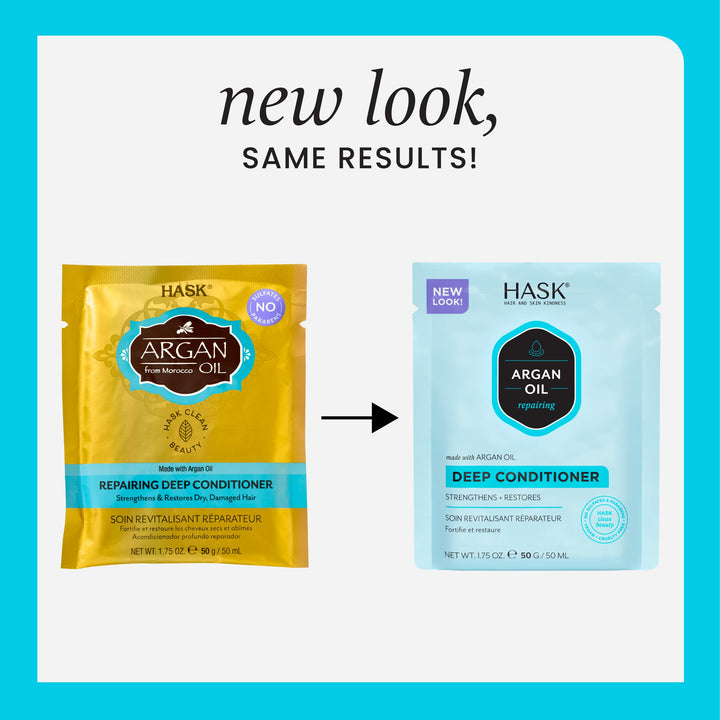 HASK Chia Seed Volumizing Dry Shampoo Duo (4.3oz-Qty 2) & Argan Oil Repairing Deep Conditioner Packette, Aluminum-Free, Sulfate-Free, Paraben-Free, Color Safe, for All Hair Types