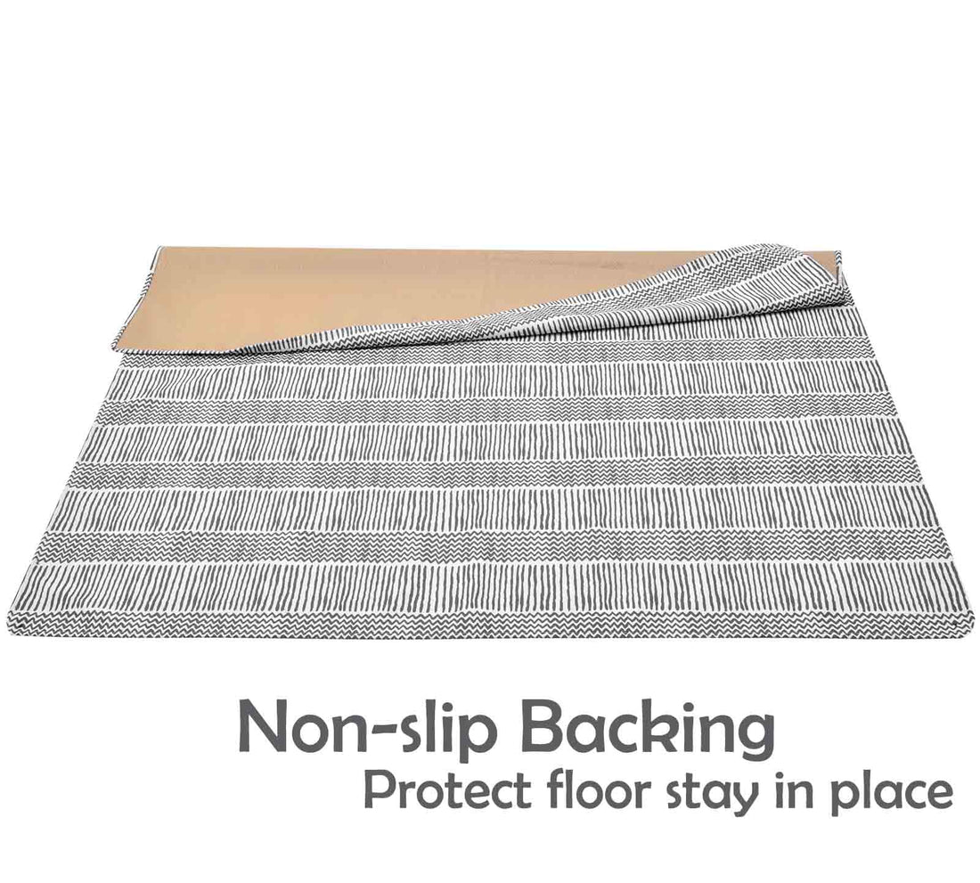 Splat Mat for Under High Chair/Arts/Crafts, Triluby 51 Waterproof Non Slip Food Splash Mat for Eating Mess, Washable Weaning Mat Reusable Spill Floor Protector (Stripe)