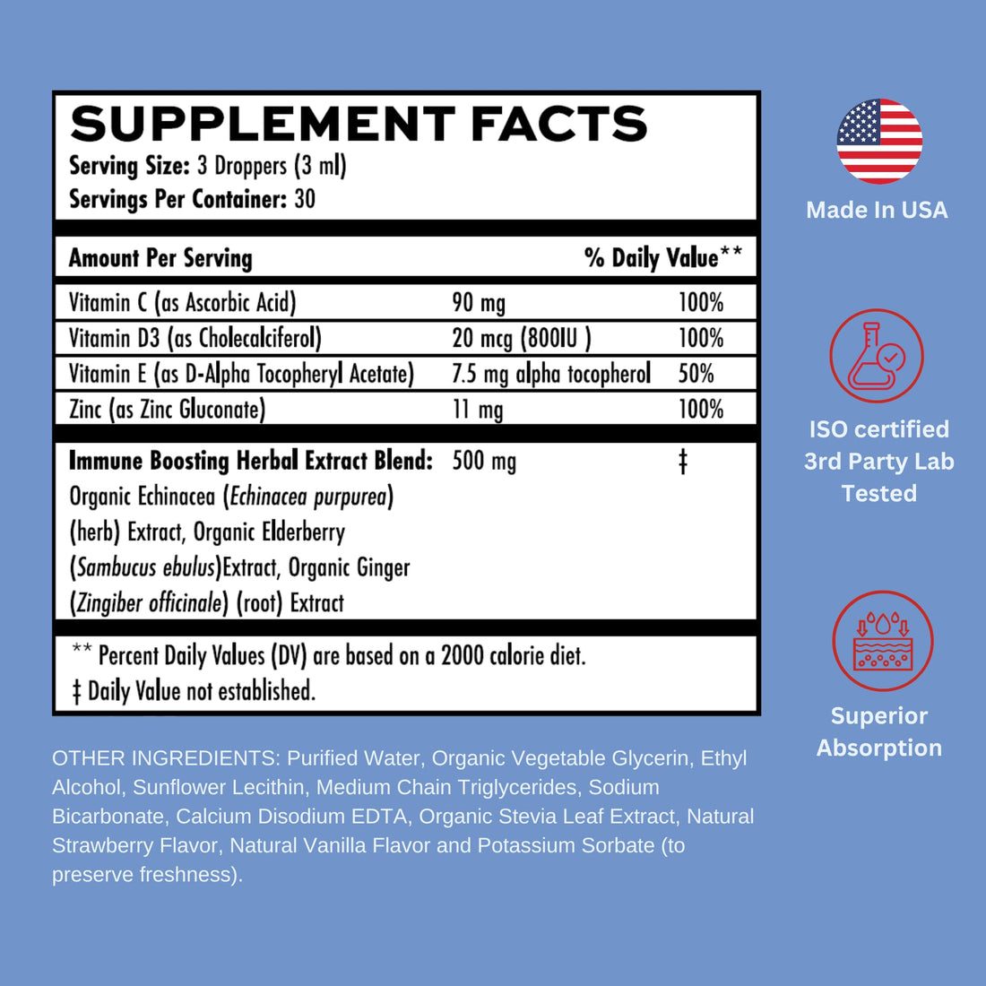 Vitaminally Liposomal Liquid Immune Booster Drops | 7 in 1 | Sugar-Free | Non-GMO | Gluten Free | Supports Immune System | Daily Defense and Overall Wellness