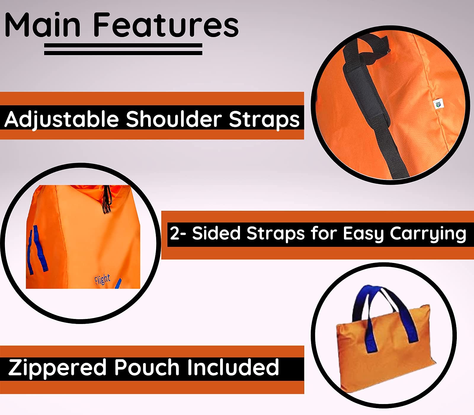 Alnoor USA Gate Check Bag for Single & Double Stroller Travel Bag for Air Plane | Extra Large & Ultra Durable - Includes Padded Shoulder Straps for Comfort & Durability With Pouch – Bonus E-Book