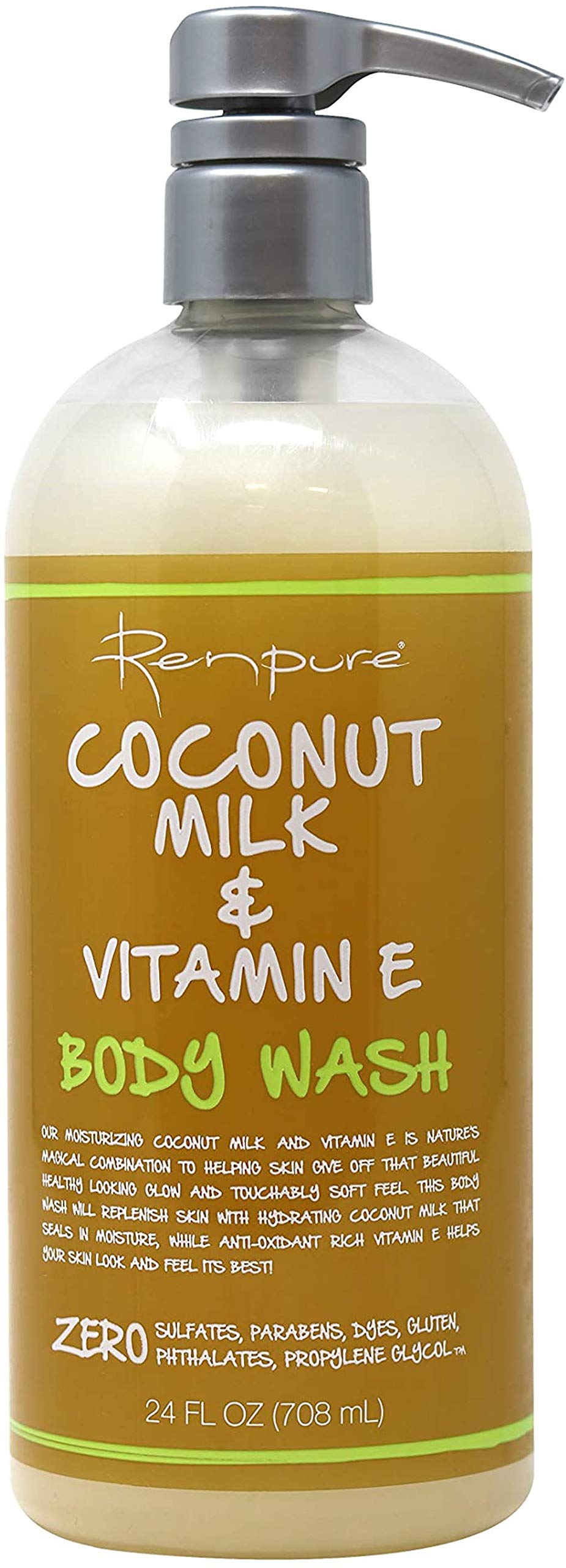 Renpure Coconut Milk & Vitamin E Body Wash, 24 Ounces