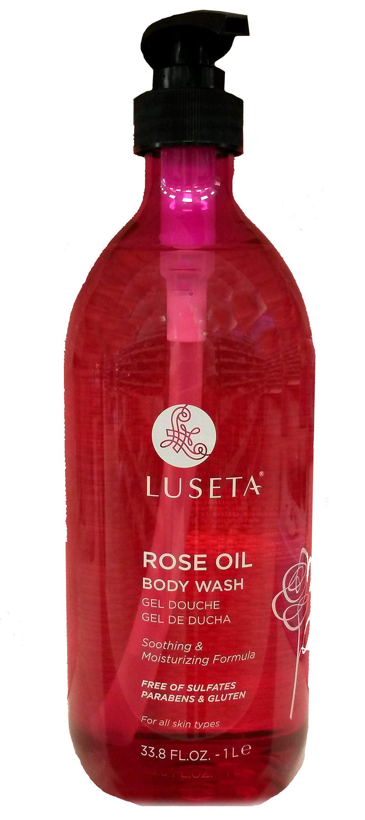 Luseta Rose Oil Paraben & Gluten Free Body Wash 33.8 Fl. For All Skin Types