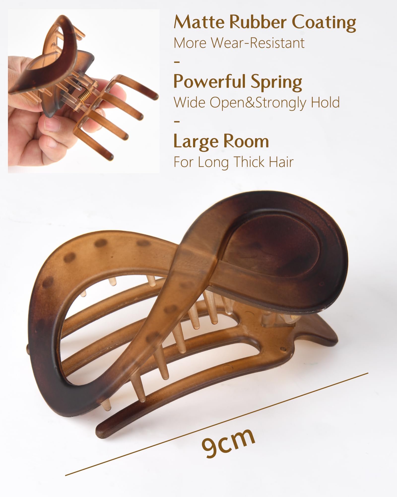 Yanibest 2pcs 3.3 Inch Hair Clip Flat Hair Clips for Women and Girls - Stylish Hair Clips for Thick Hair Hair Banana Barrettes for Styling Hair Accessories for Women