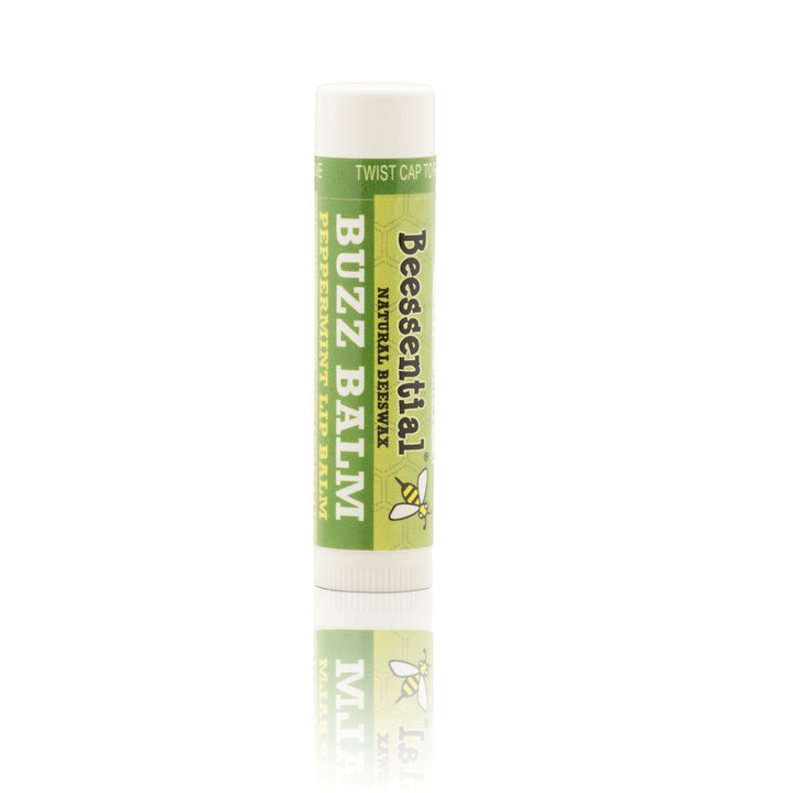 Beessential All Natural Peppermint Lip Balm (Buzz Balm) 2 pack – Heals and Prevents Dry and Chapped Lips – Great for Men, Women, and Children – Moisturizing Beeswax, Coconut, Shea and Cupuacu Butter