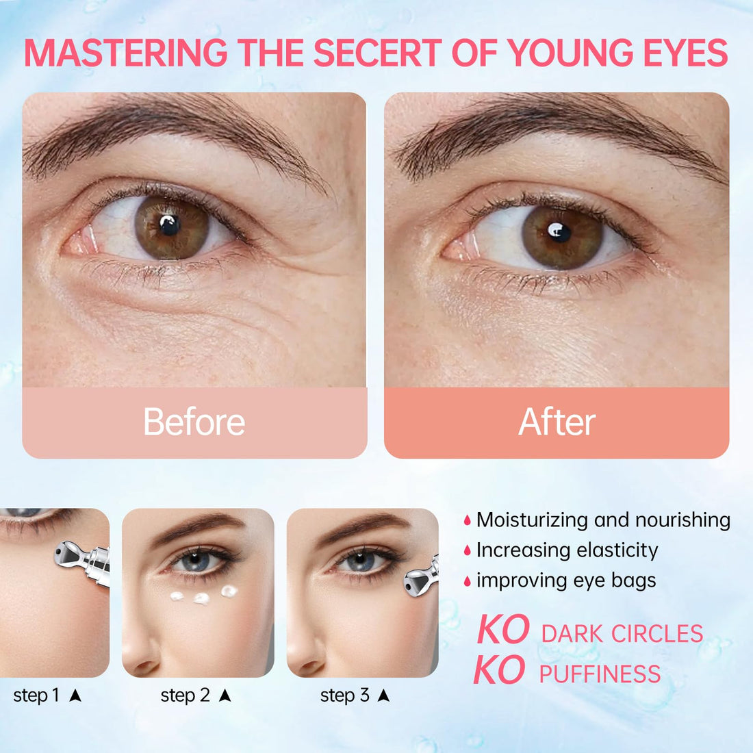 Eye Cream for Puffiness|eye serum retinol eye cream Dark Circles|Wrinkle|Bags Under Eyes,Eye Repair Cream Anti Aging Moisturizer,retinol,vitamin c,Eye Care Cream Suit Women Men Eye Firm Smooth 0.7 OZ