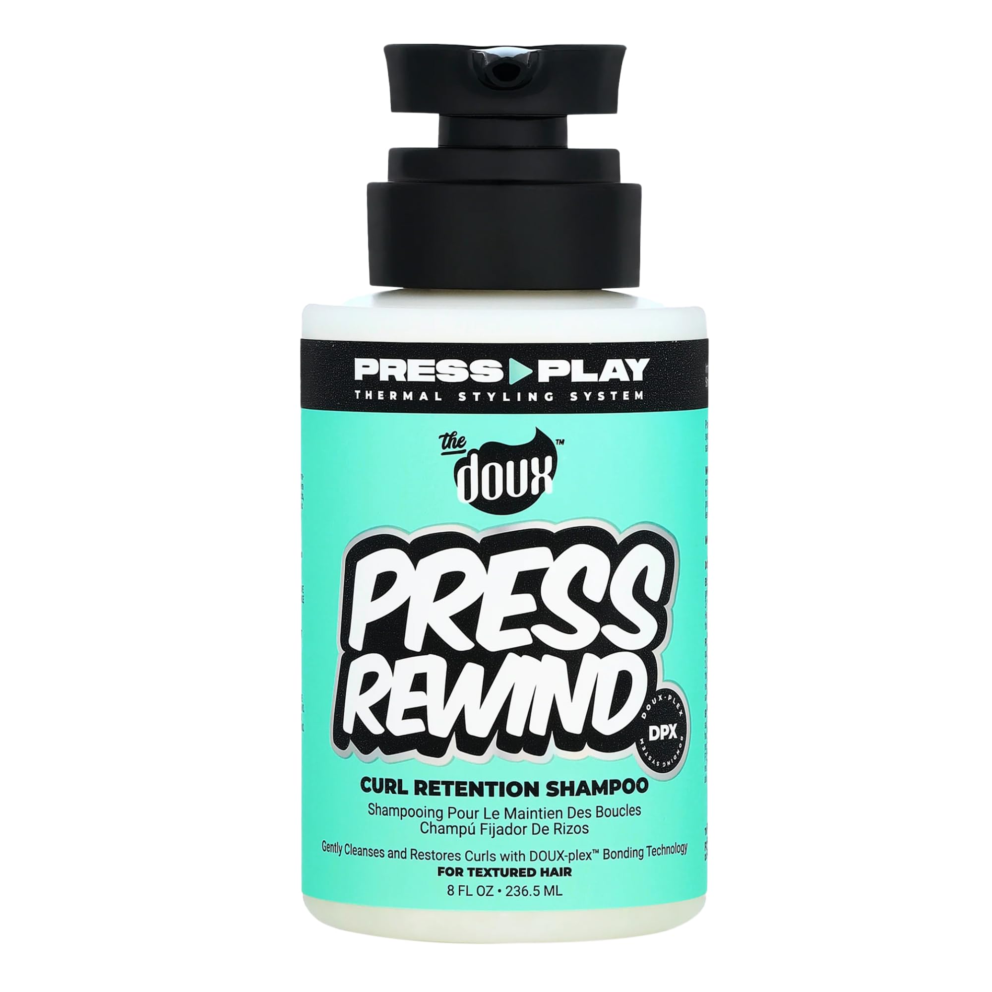 The Doux PRESS REWIND Curl Retention Shampoo - For Cleansing and Restoring Curly Hair for Women and Men