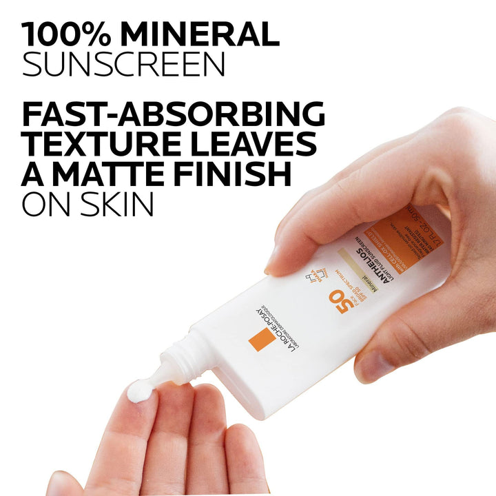 La Roche-Posay Anthelios Mineral Ultra-Light Fluid Broad Spectrum Spf 50, Face Sunscreen For Normal Skin Type With Zinc Oxide And Titanium Dioxide, Oil-Free, 50Ml