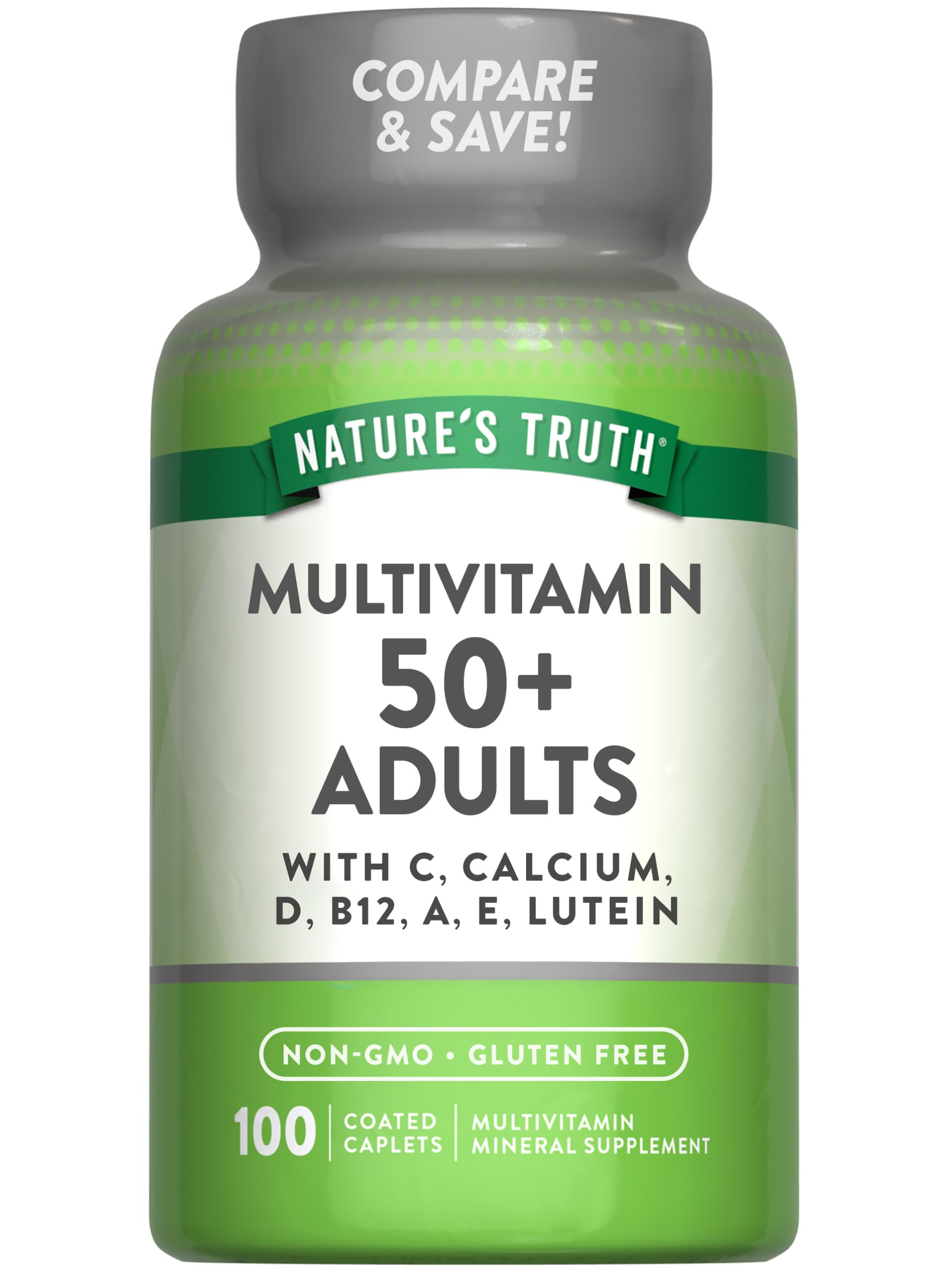 Nature's Truth Multivitamin for Adults 50+ | Non-GMO & Gluten Free Daily Supplement | Plus Vitamin D, C, and B Vitamins