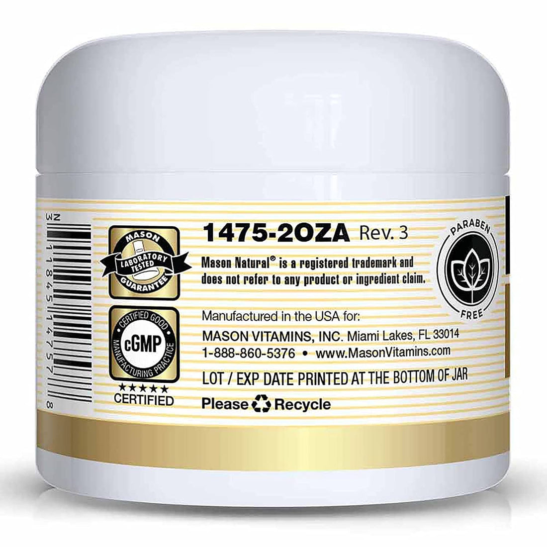 Mason Natural Collagen Beauty Cream Made with 100% Pure Collagen ,2 Ounce (Pack of 3)