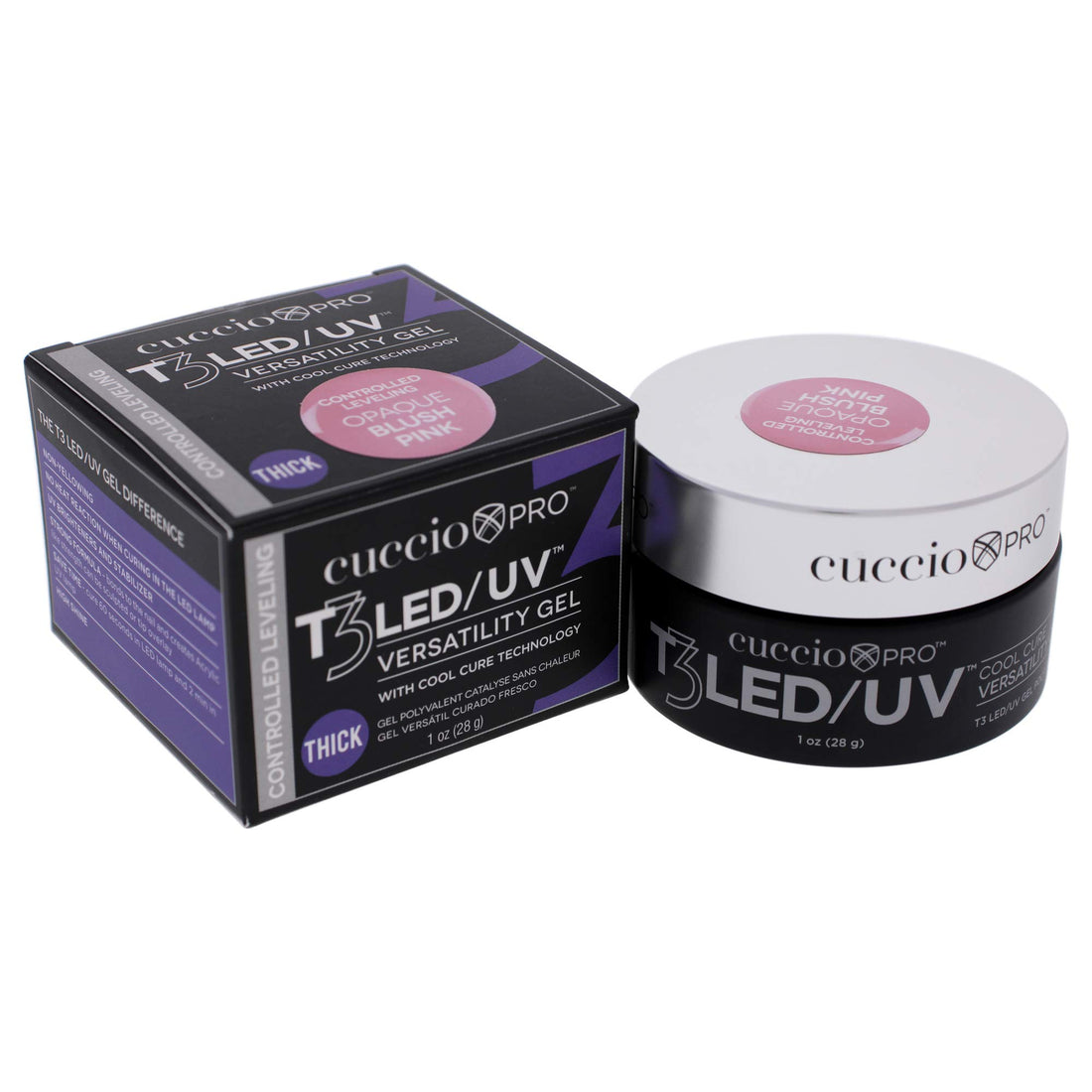 Cuccio Pro - T3 Cool Cure Versatility Gel - Controlled Leveling Opaque Blush Pink - for Women - Nail Gel - 1 oz