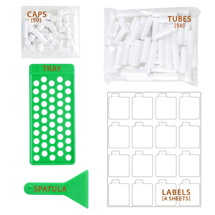 Milliard Lip Balm Crafting Kit – Includes Lip Balm Pouring Tray & 50 White 0.15oz (4.25g) Balm Tubes