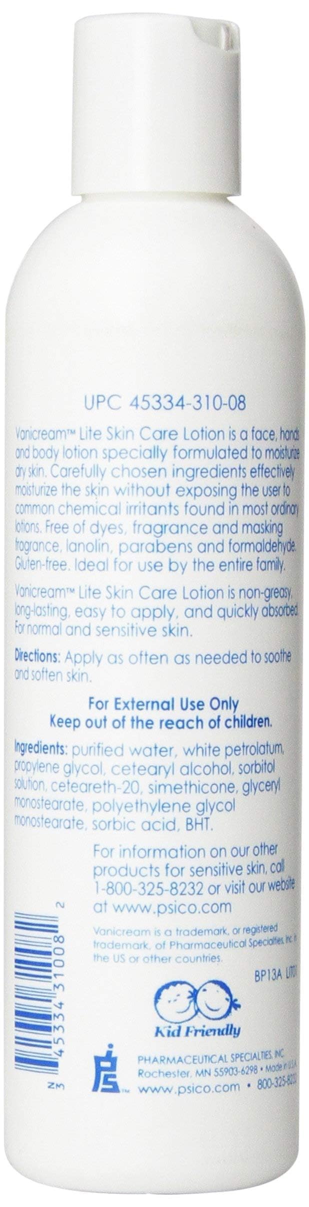 Vanicream Lite Lotion, Fragrance Free, 8 Fl Oz