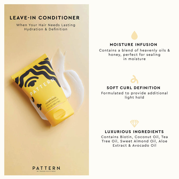 Pattern Leave In Conditioner For Curly Hair 3 Fl. Oz! Blend Of Heavenly Oils & Honey! Curls Leave In Conditioner For Define And Moisturize Hair! Perfect For Curlies, Coilies & Tight Textures!