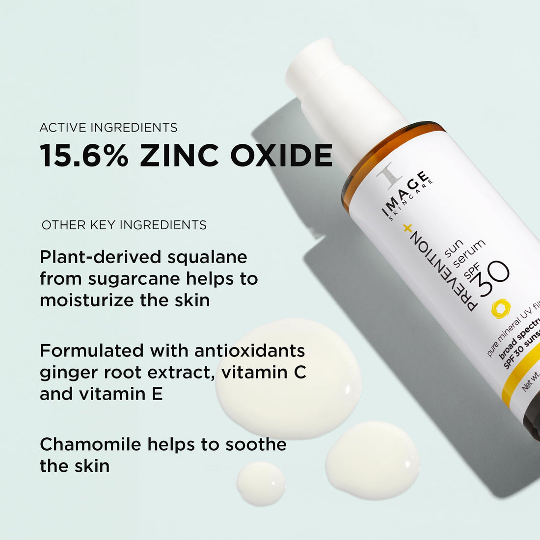 IMAGE Skincare, PREVENTION+ Sun Serum SPF 30 Mineral Sunscreen for Face, Non Comedogenic, Wear Under Makeup, Perfect Travel Size, 1.0 oz