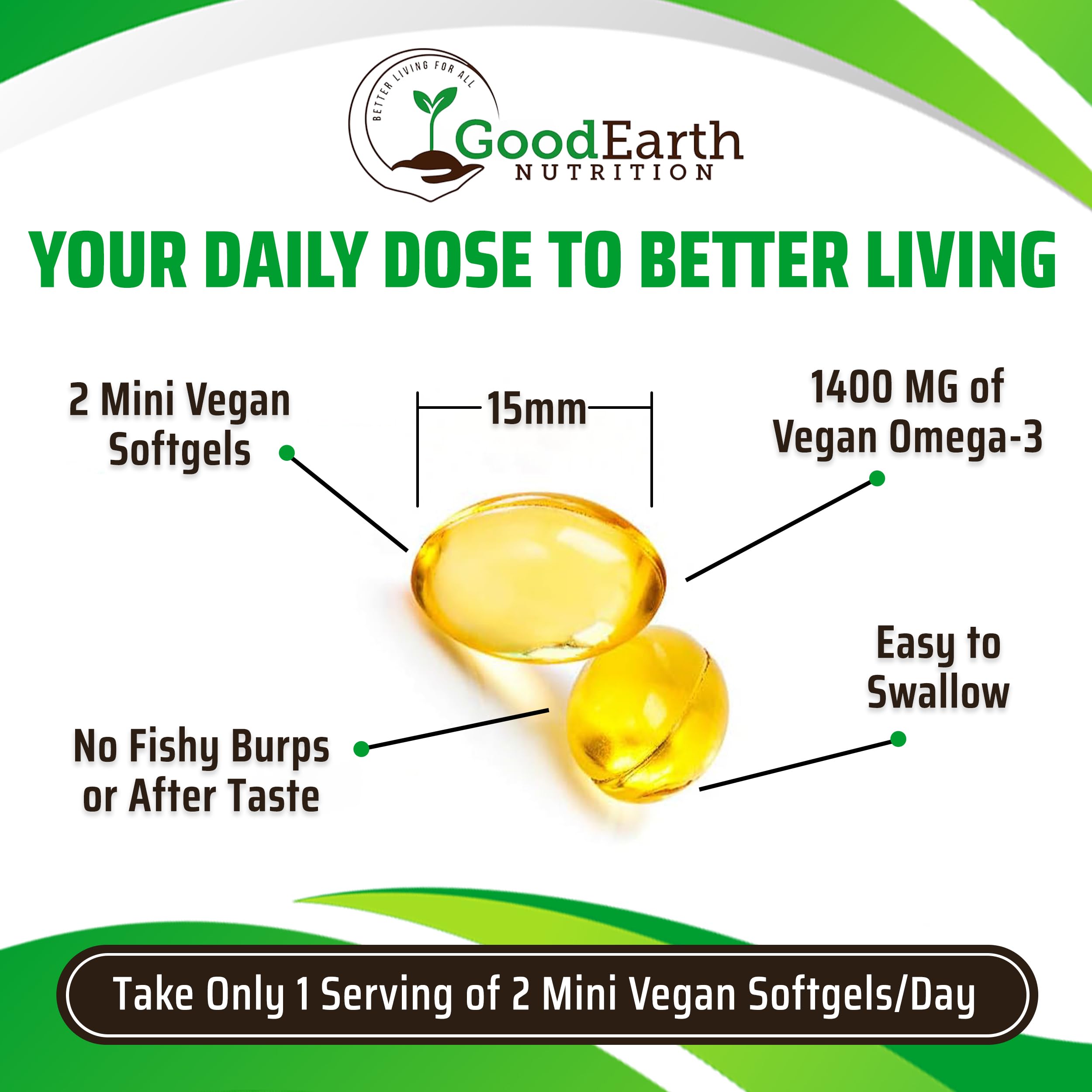 Algal Oil - Vegan DHA Omega 3 Fish Oil Supplements - Brain Booster,Joint Supplement & Prenatal Vitamin -Provides Healthy Heart & Immune Support - Burpless Algae Supplement - 60 Mini Fish Oil Softgels