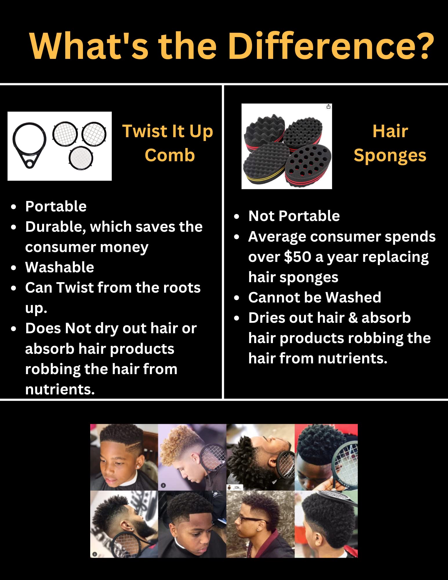Twist It Up Comb (Bond Black)