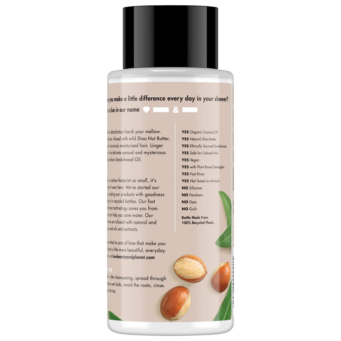 Love Beauty and Planet Shea Butter and Sandalwood Conditioner for Unisex, 13.5 Ounce