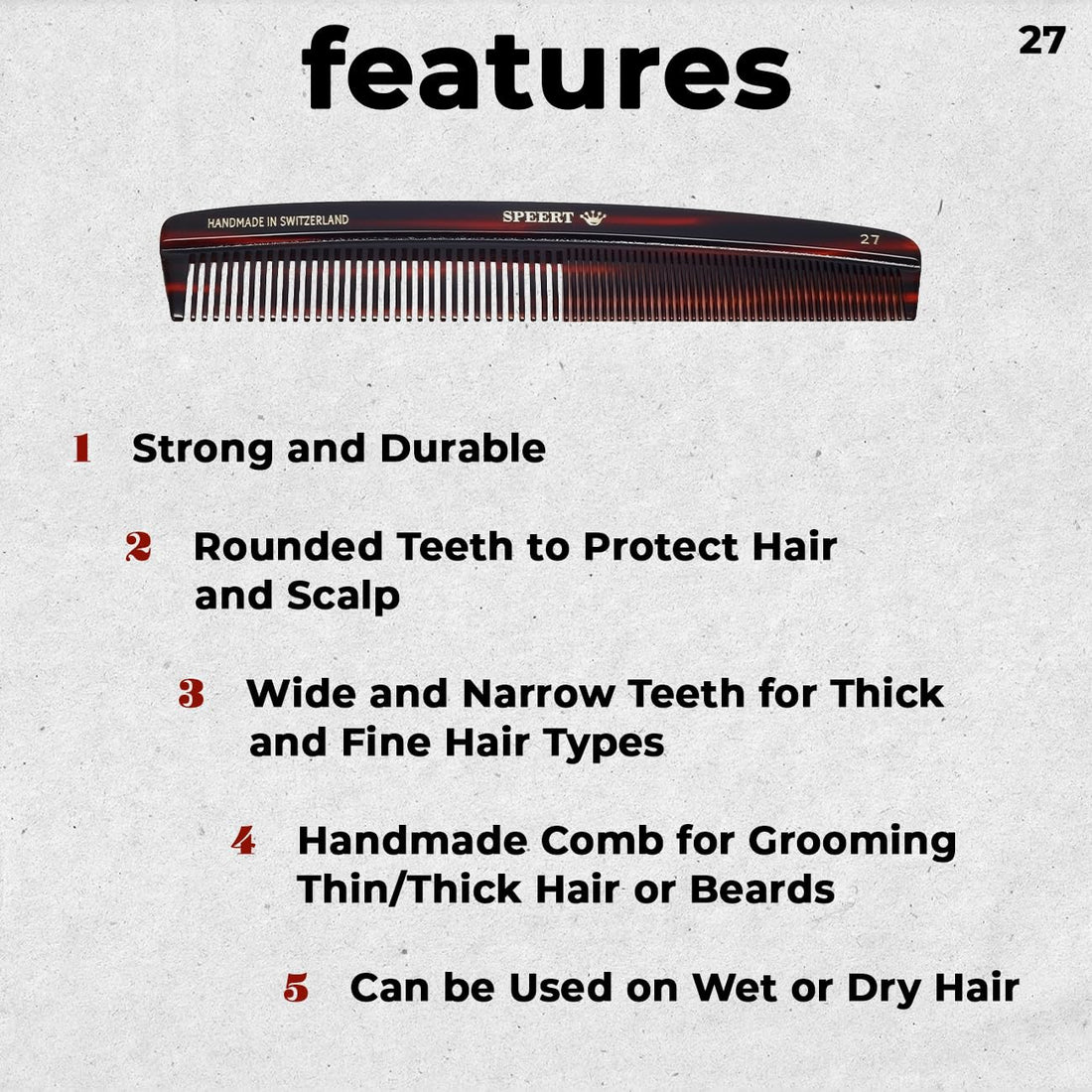 Hand-made tortoise comb #27